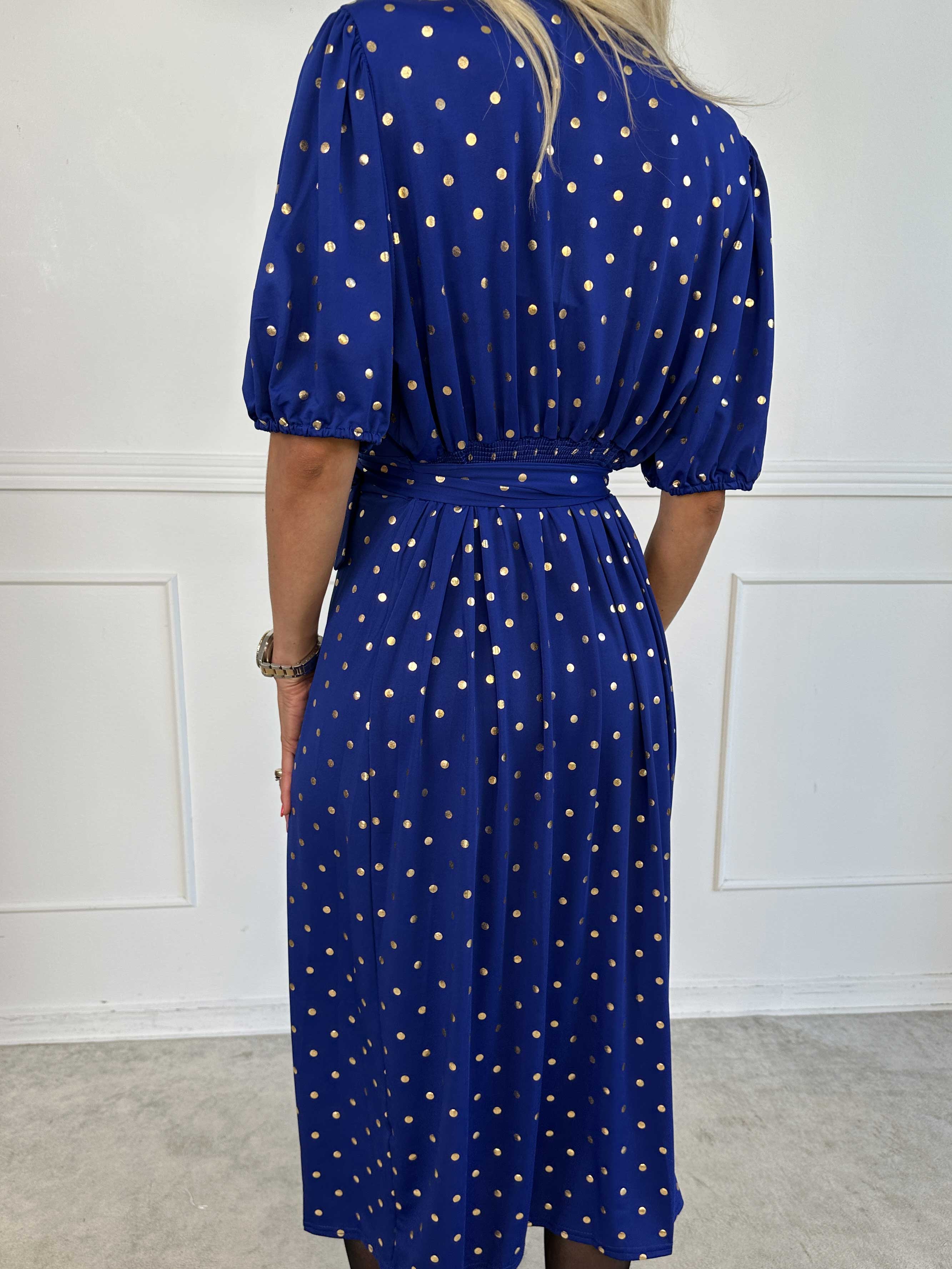 Primula Dust Gold - Klänning i omlott-look med guldprickar