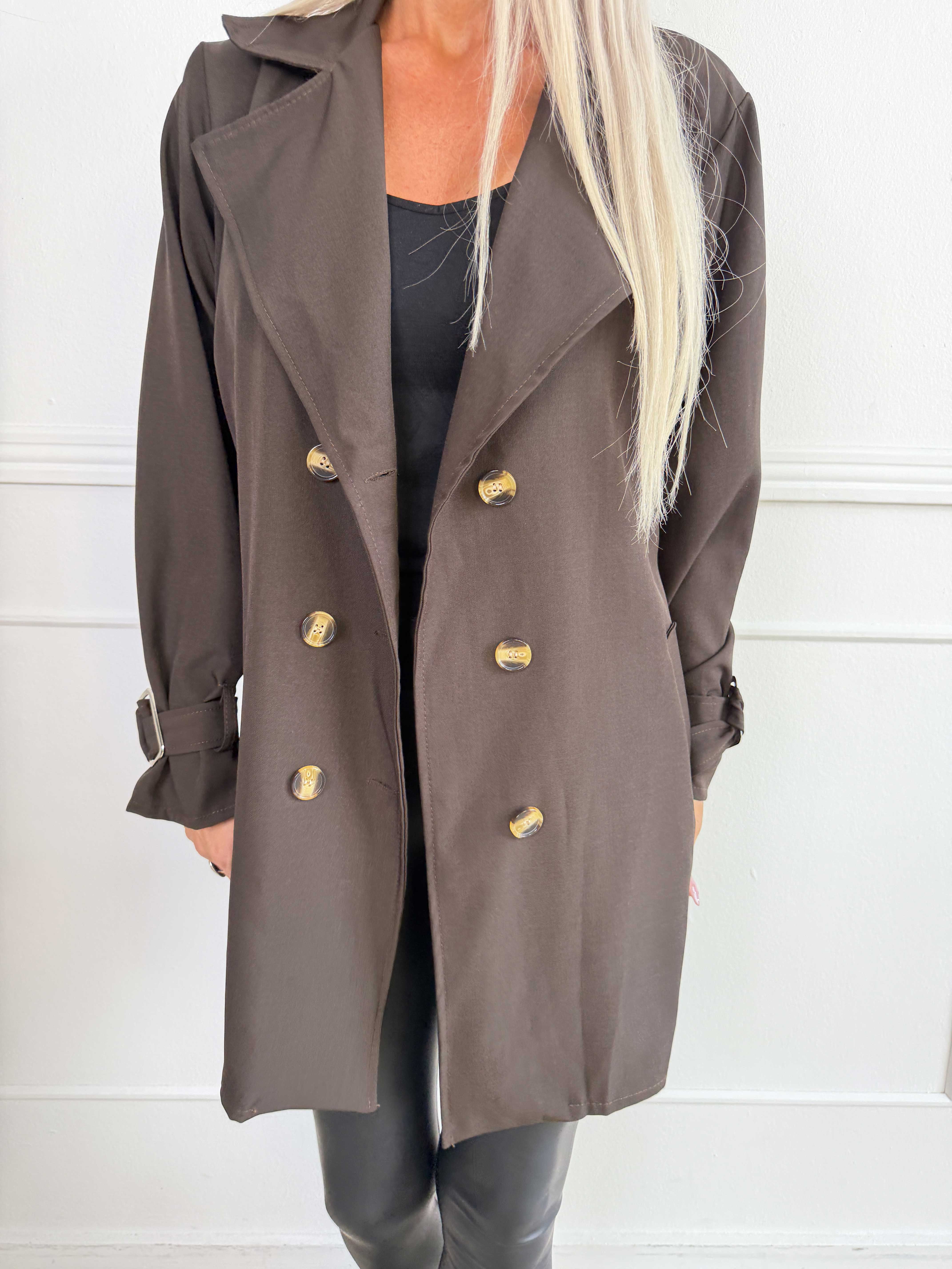 Sharpay Short 2.0 – Kort, lätt trenchcoat med knytskärp