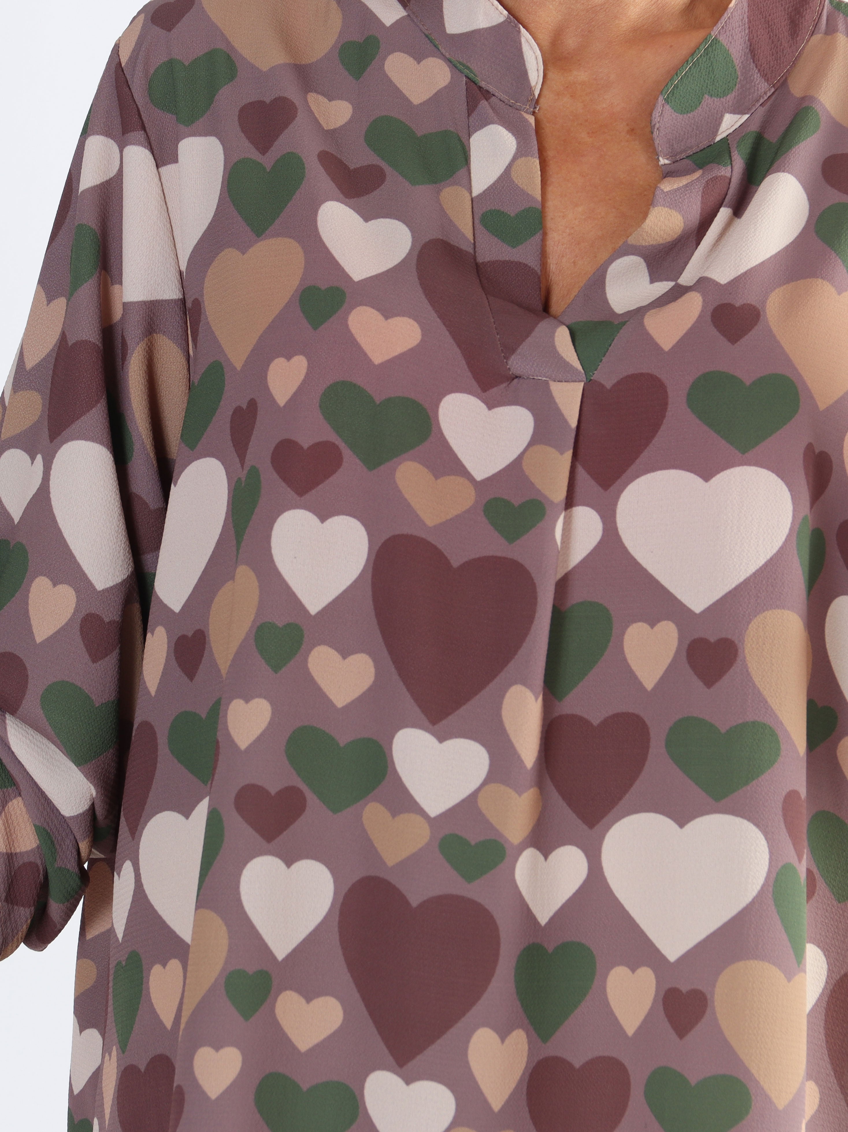 Vanesa Heart Long - Plus size klänning med hjärtmönster