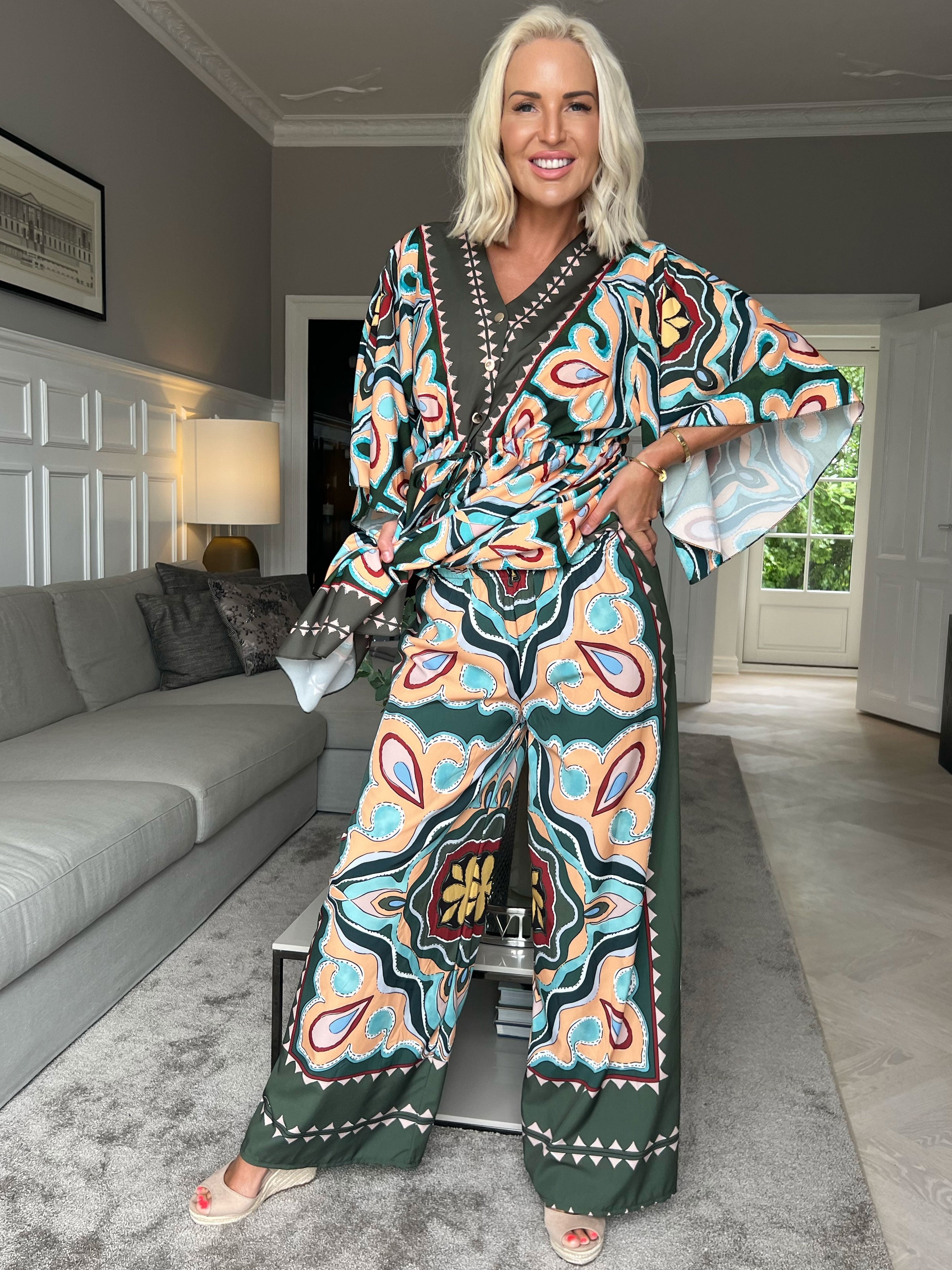 Yeva Tunika - Lång mönstrad tunika med knytband