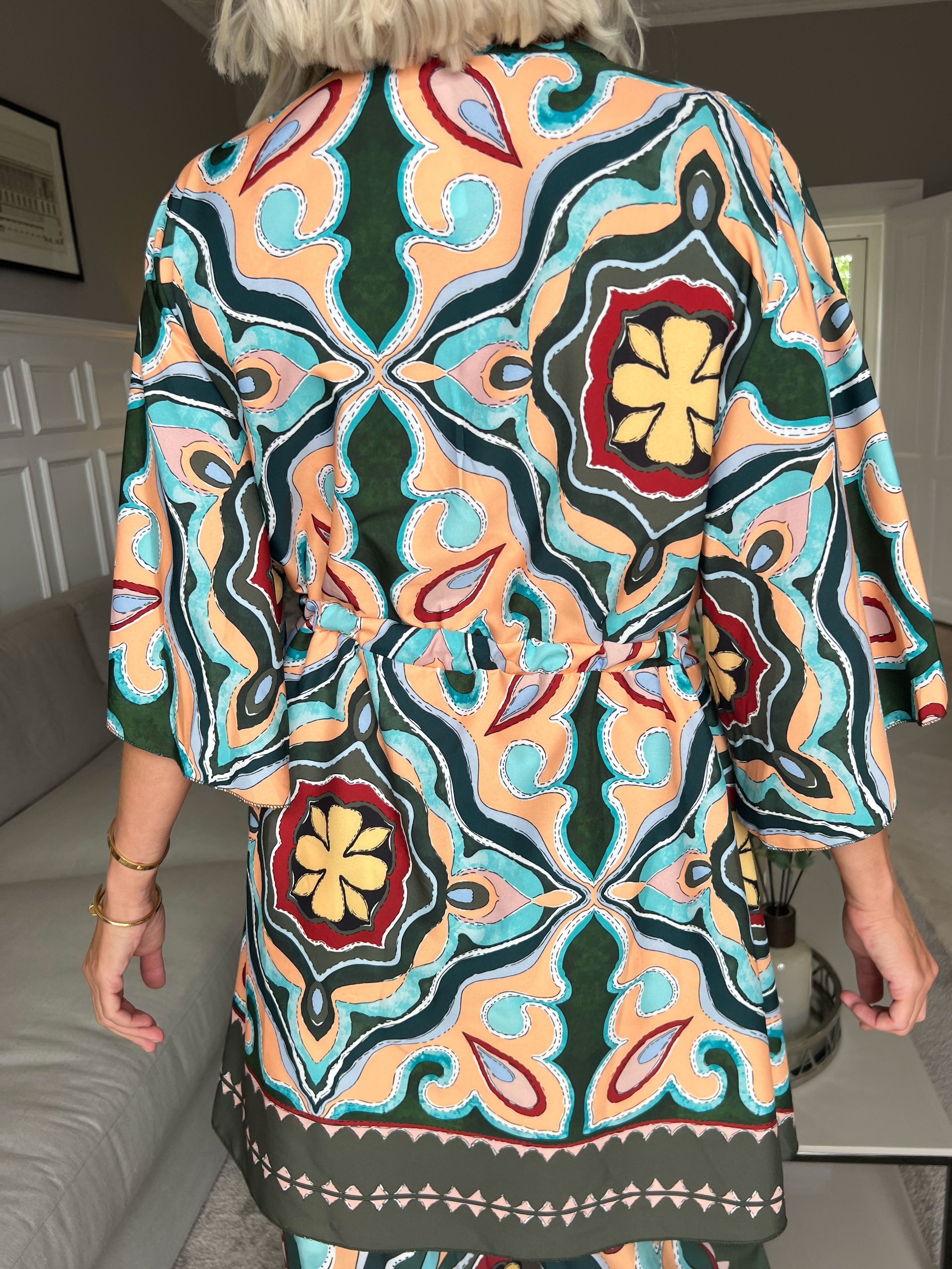 Yeva Tunika - Lång mönstrad tunika med knytband