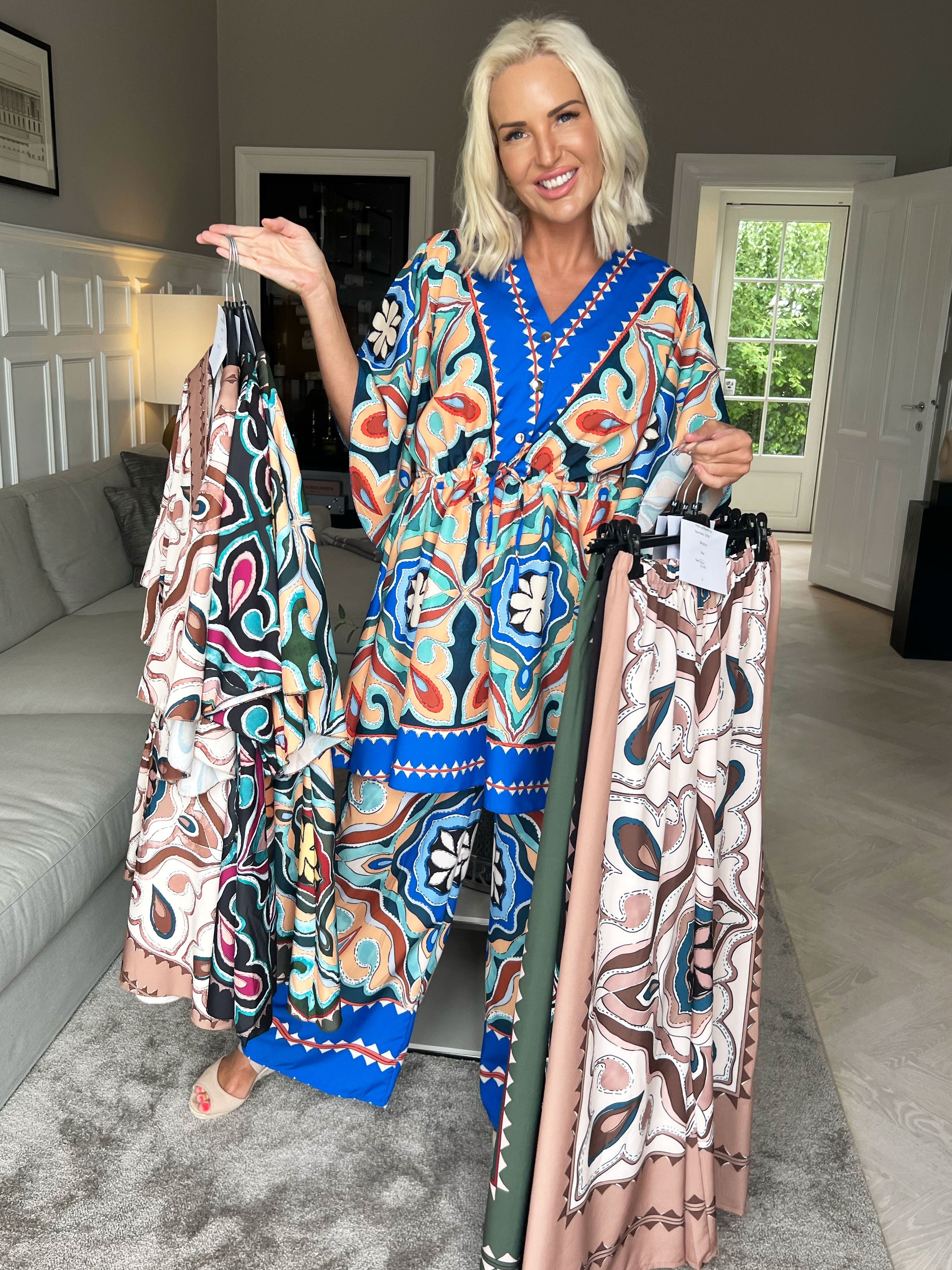 Yeva Tunika - Lång mönstrad tunika med knytband