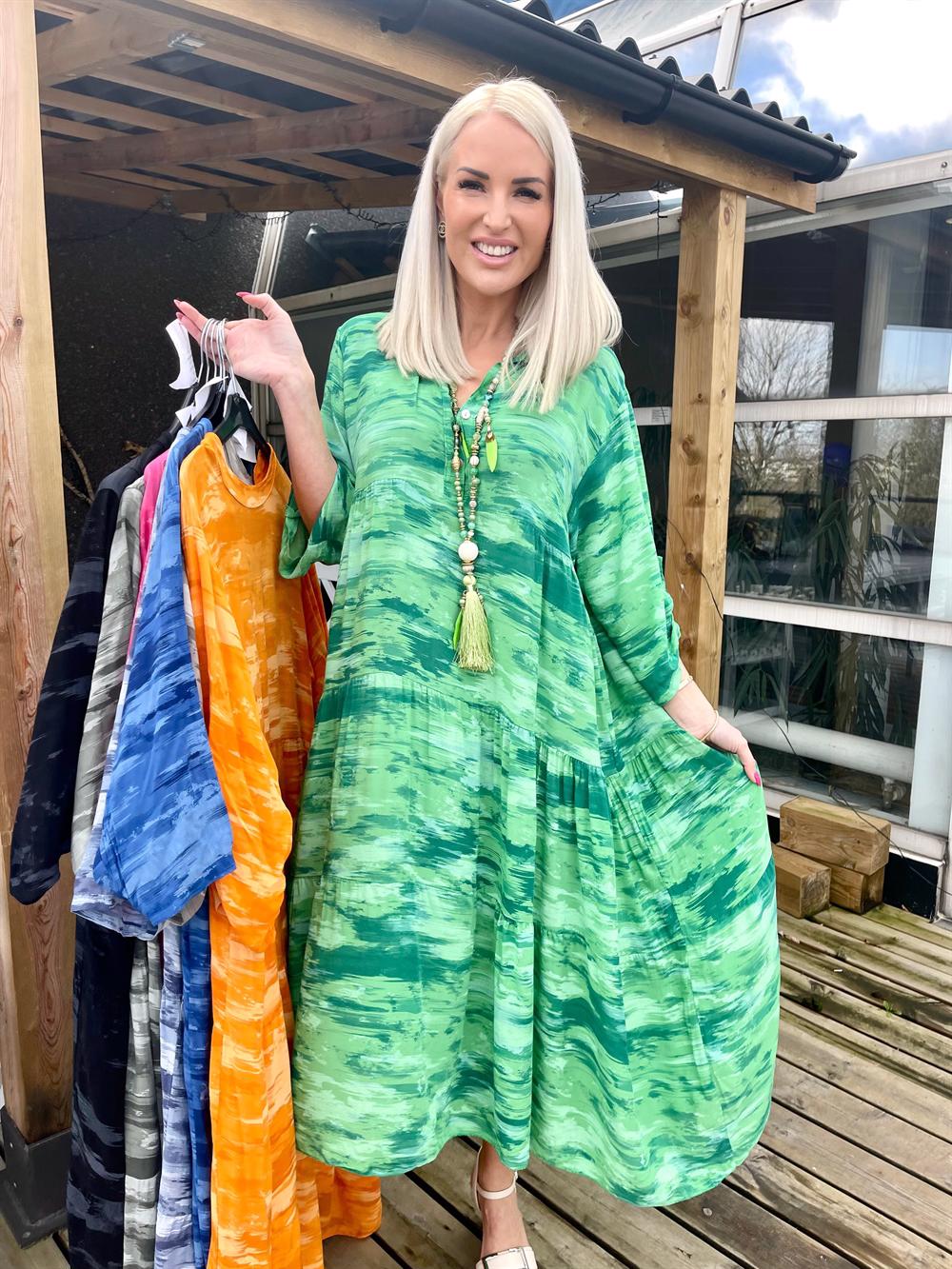 Amal mönster - Skjortklänning i färgade nyanser