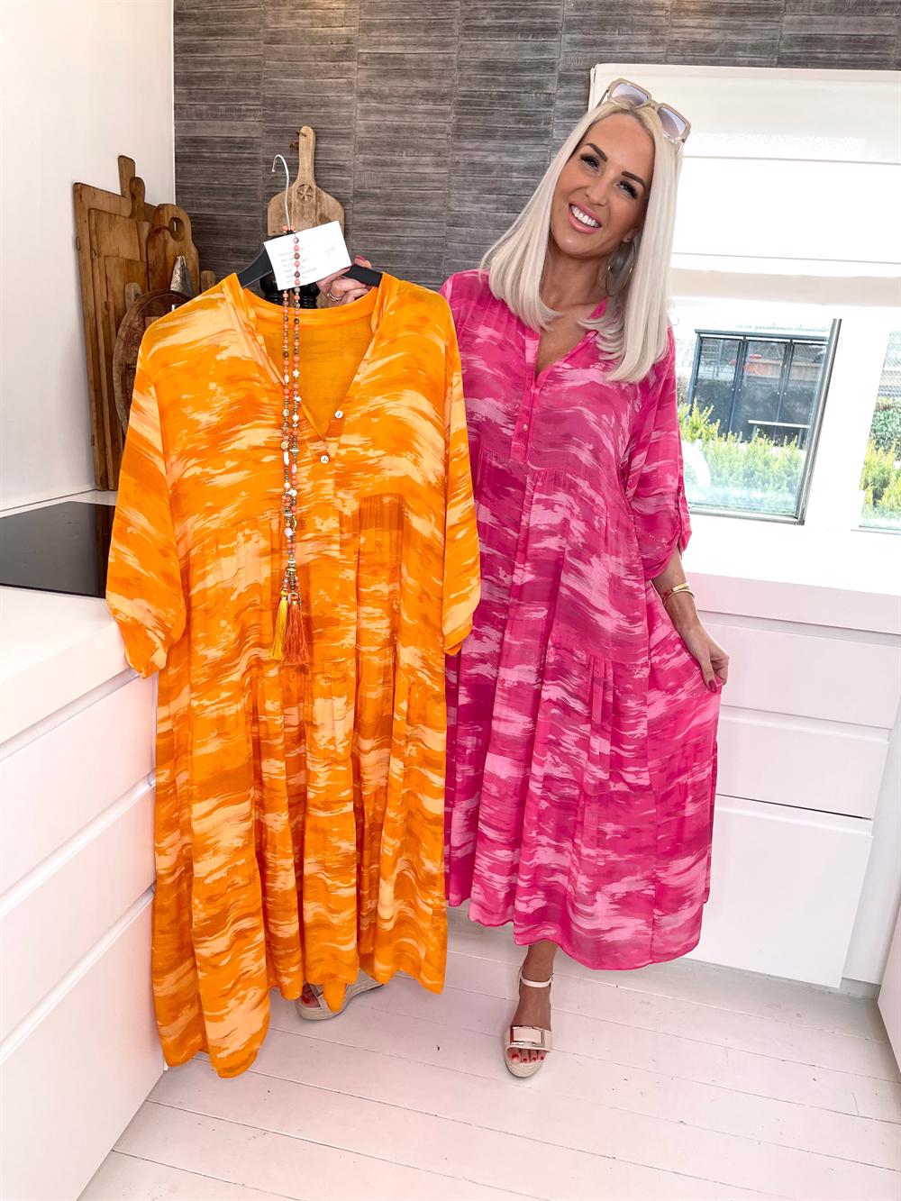 Amal mönster - Skjortklänning i färgade nyanser