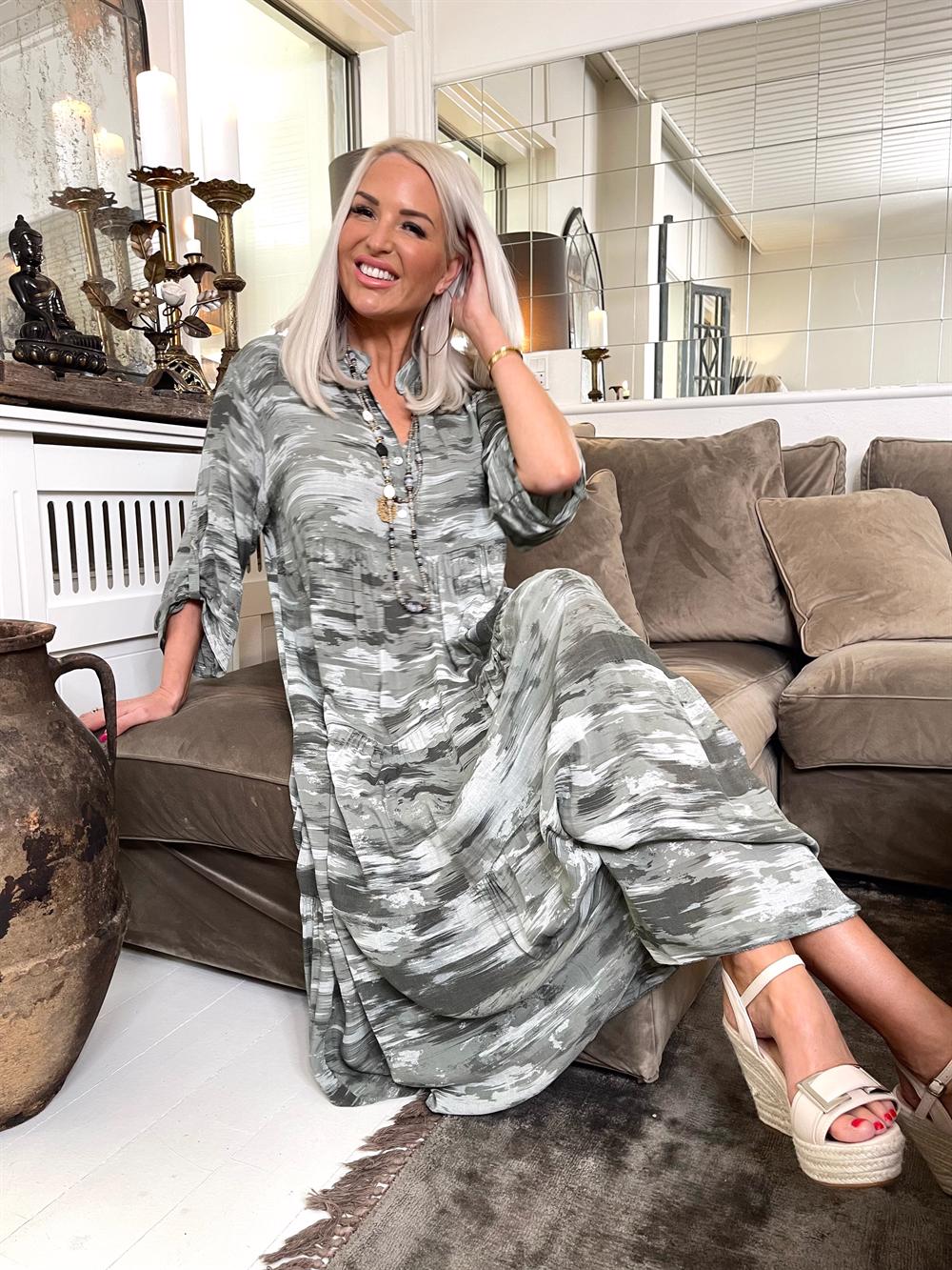 Amal mönster - Skjortklänning i färgade nyanser