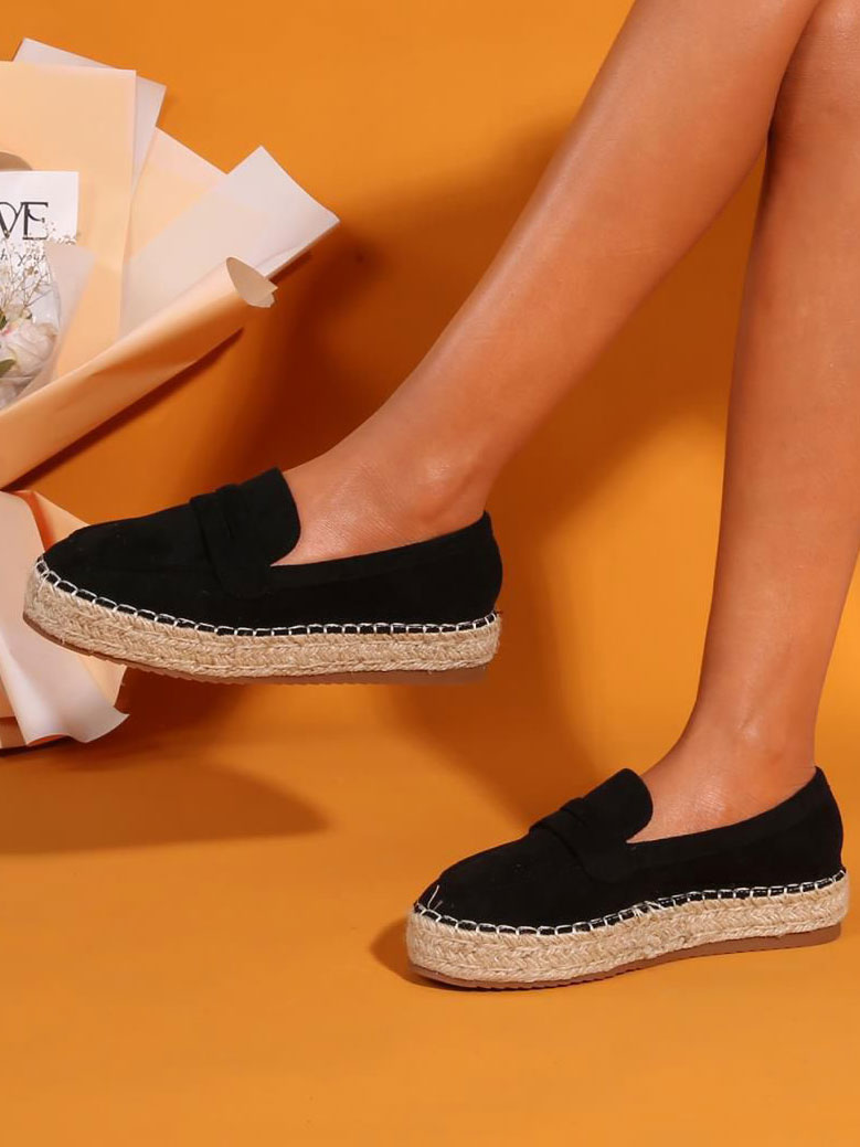 Noel - Fina espadrillos med plattform - Black