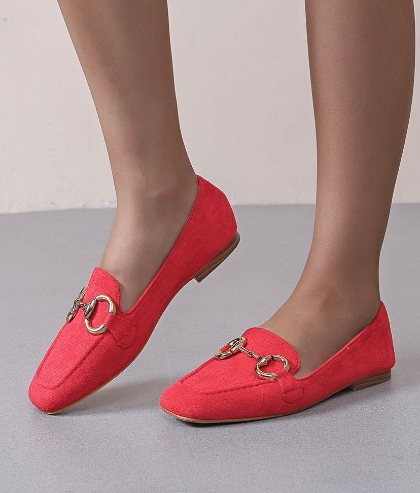 Rosaria - Fina mockasiner med guldbit