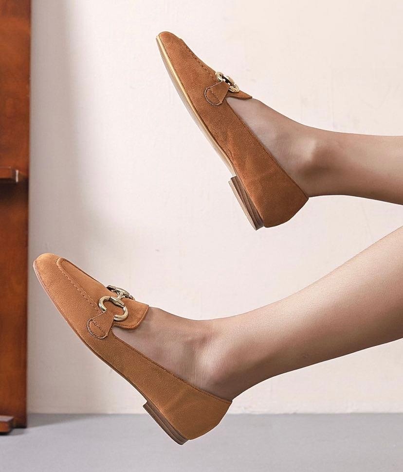 Rosaria - Fina mockasiner med guldbit