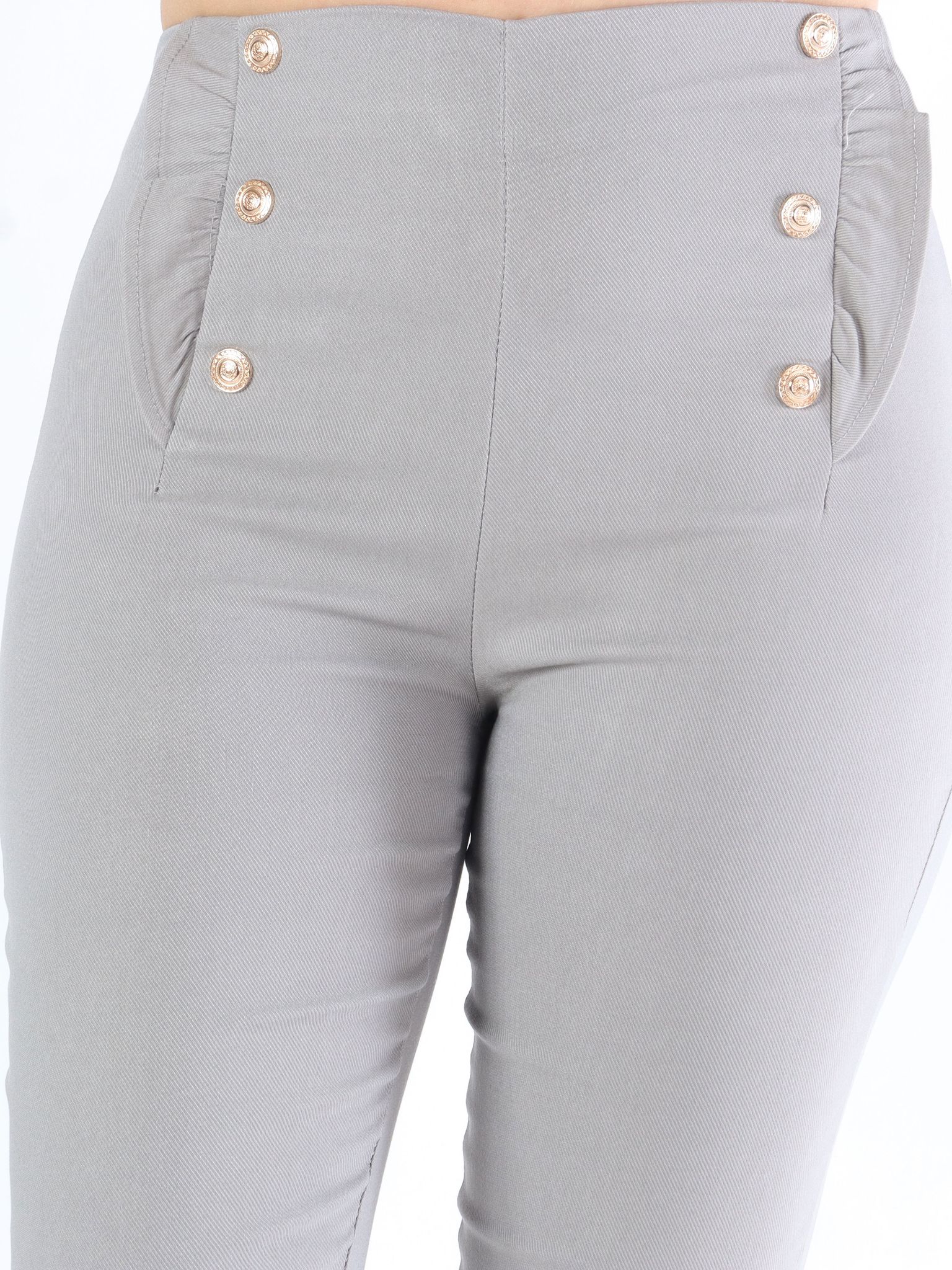 Kaya - Byxor med guldknappar och volangfåll