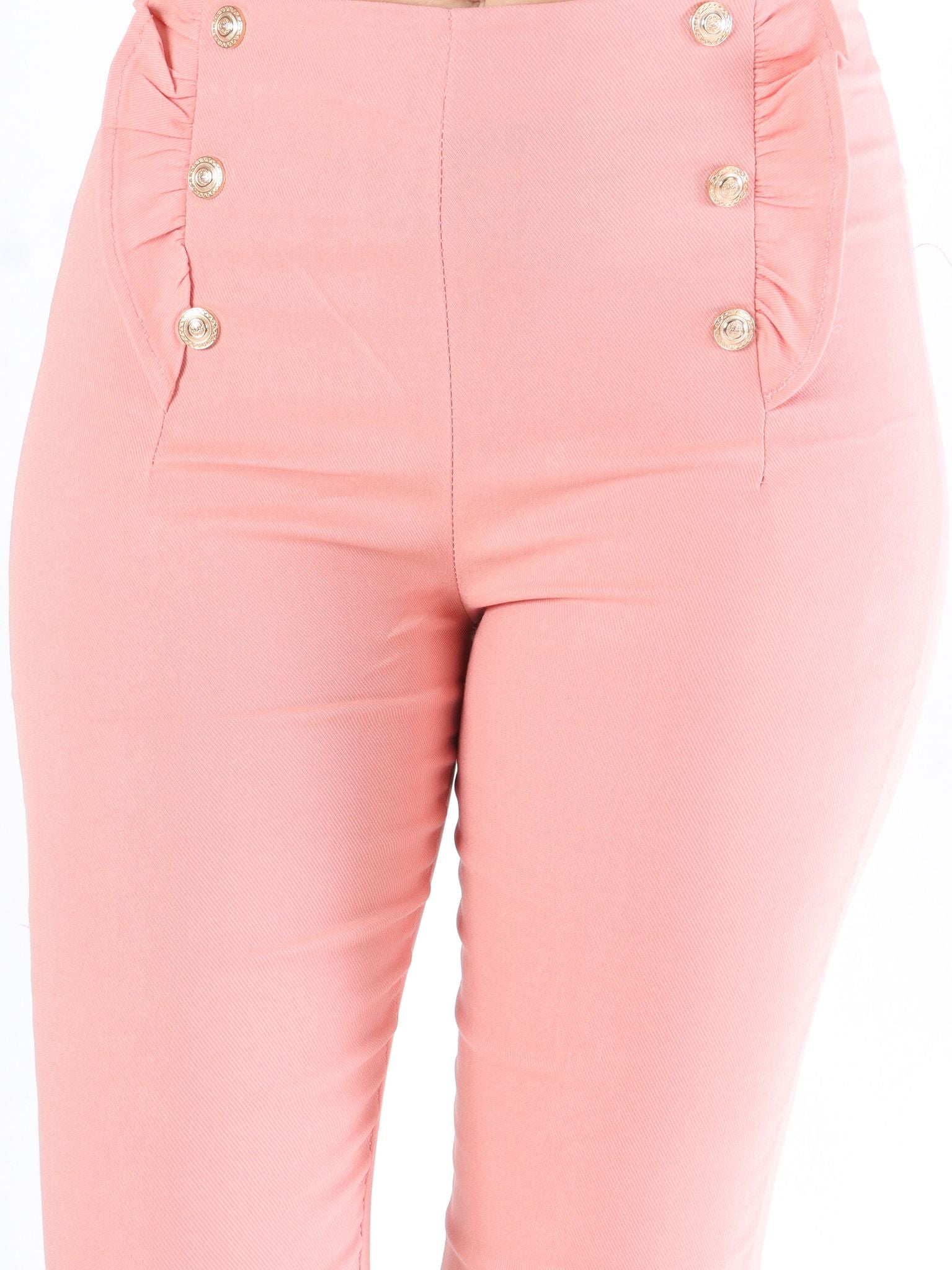 Kaya - Byxor med guldknappar och volangfåll