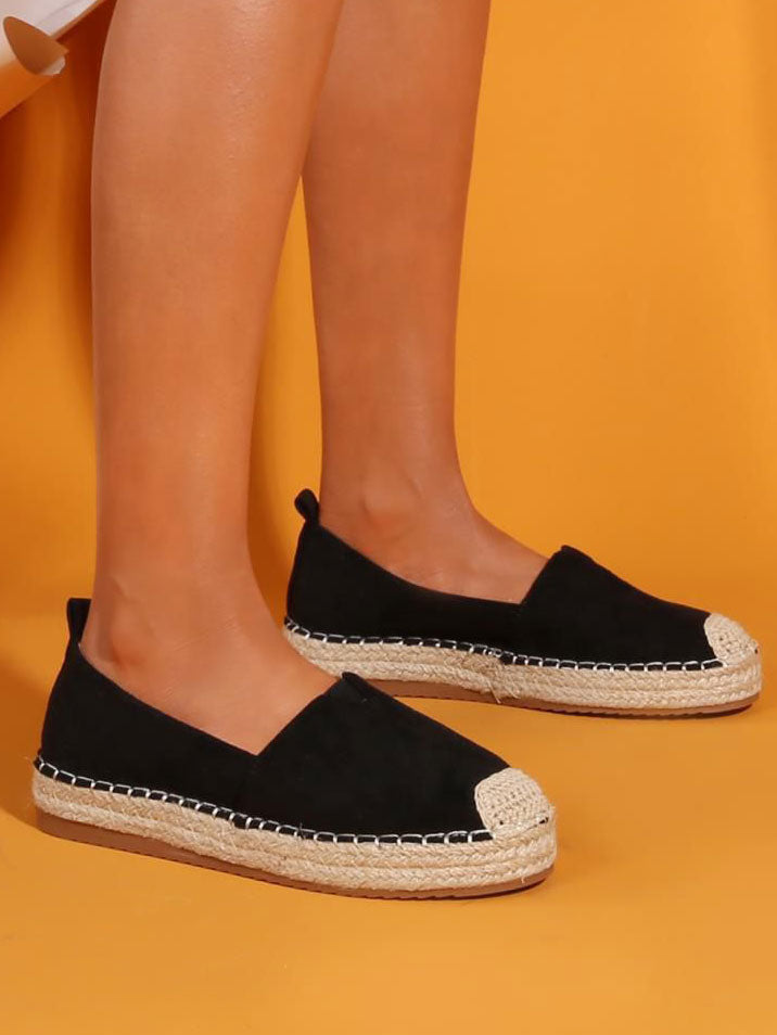 Pil - Fina espadrillos i mocka-look - Black