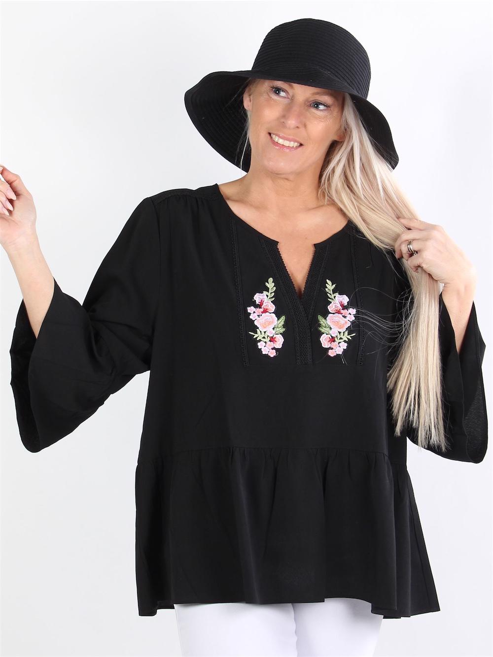 Aaliyah - Tunika med blommig mönster och söta ärmar