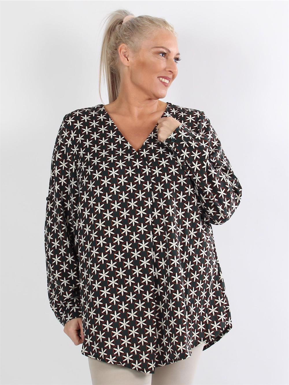Abbie - Tunika med v-ringning och fint mönster