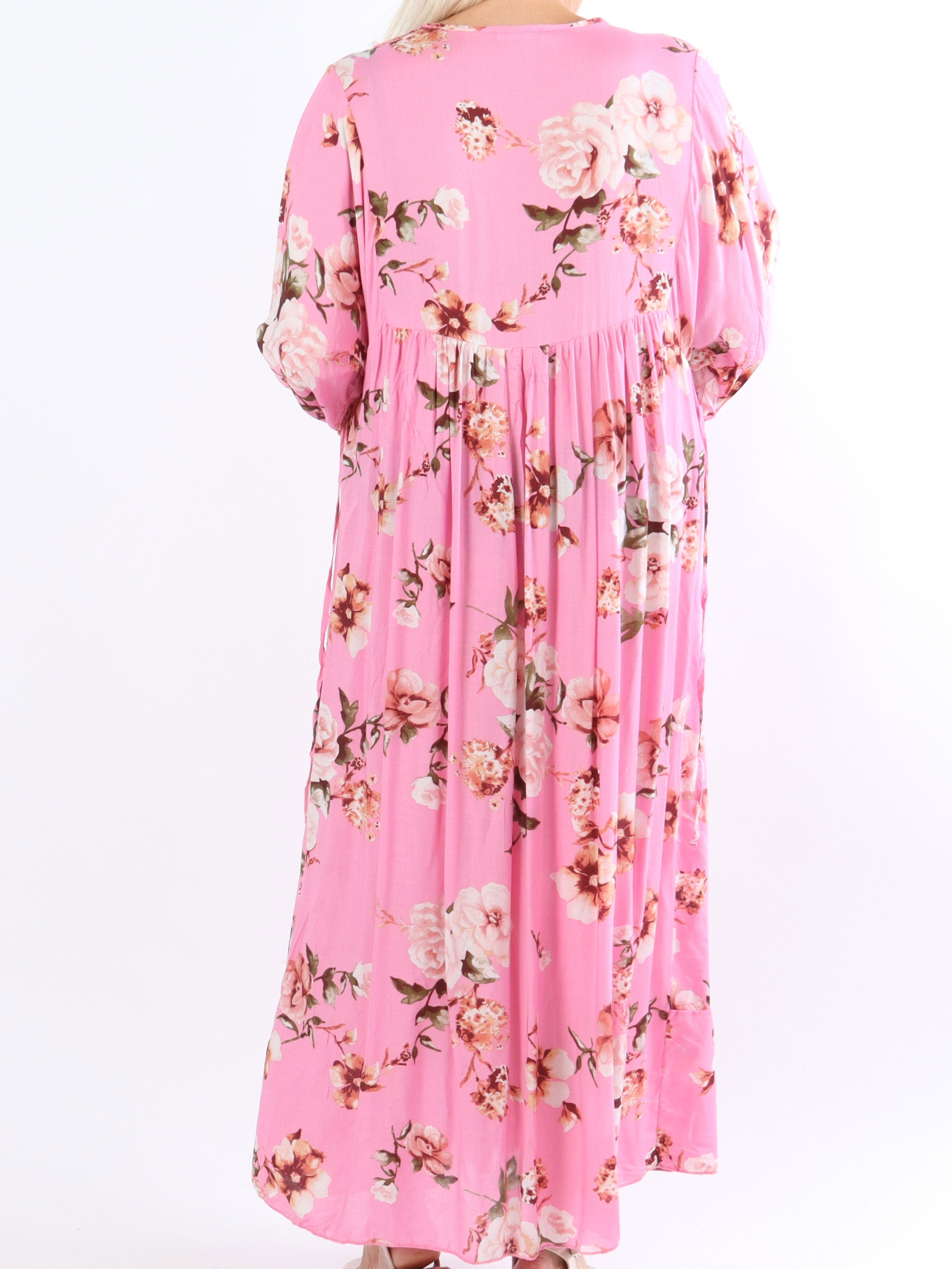 Adelaida Flower - Plus size klänning med snäckor och fransar