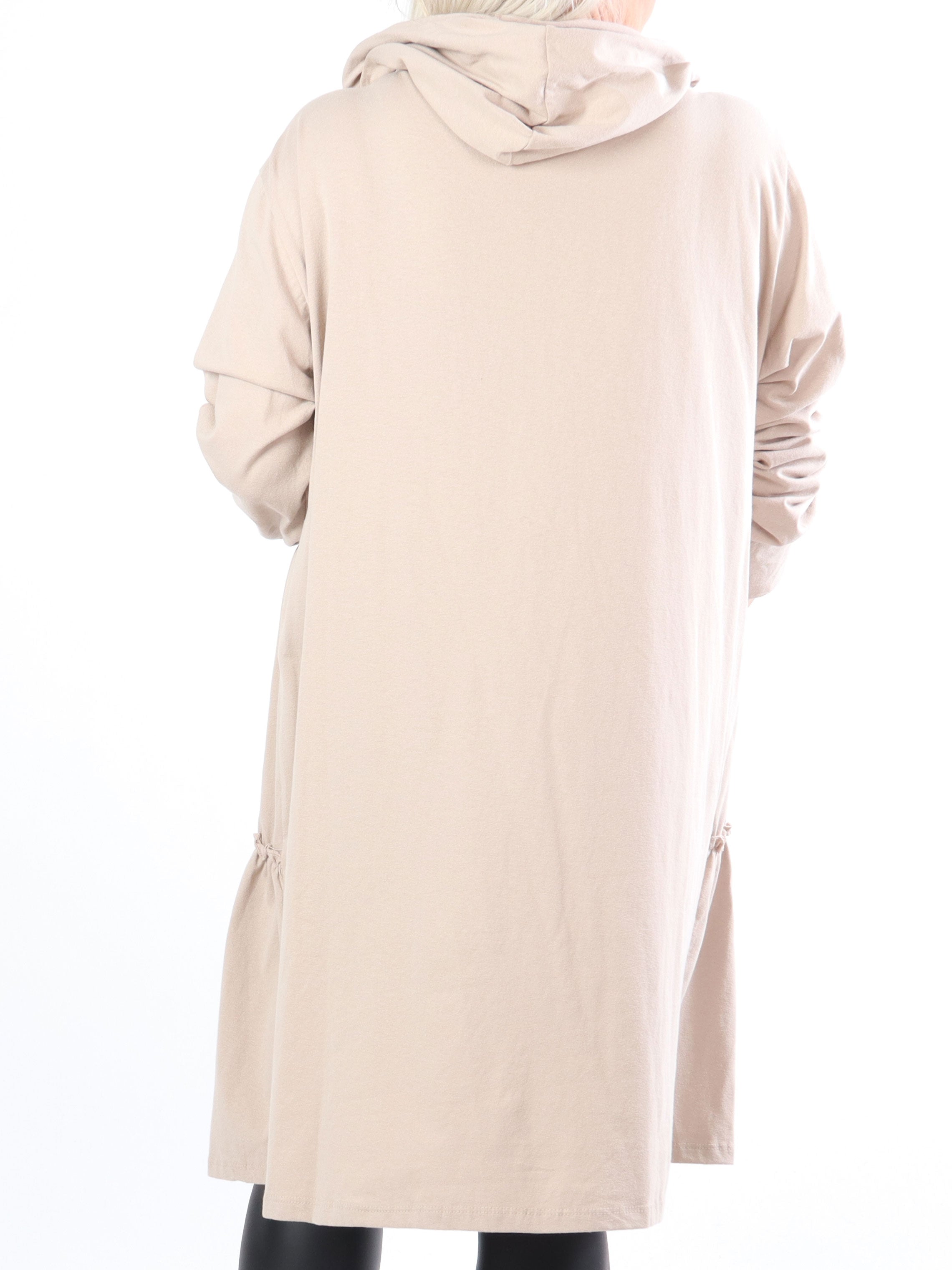 Adona - Plus size joggingklänning med dragkedja och huva