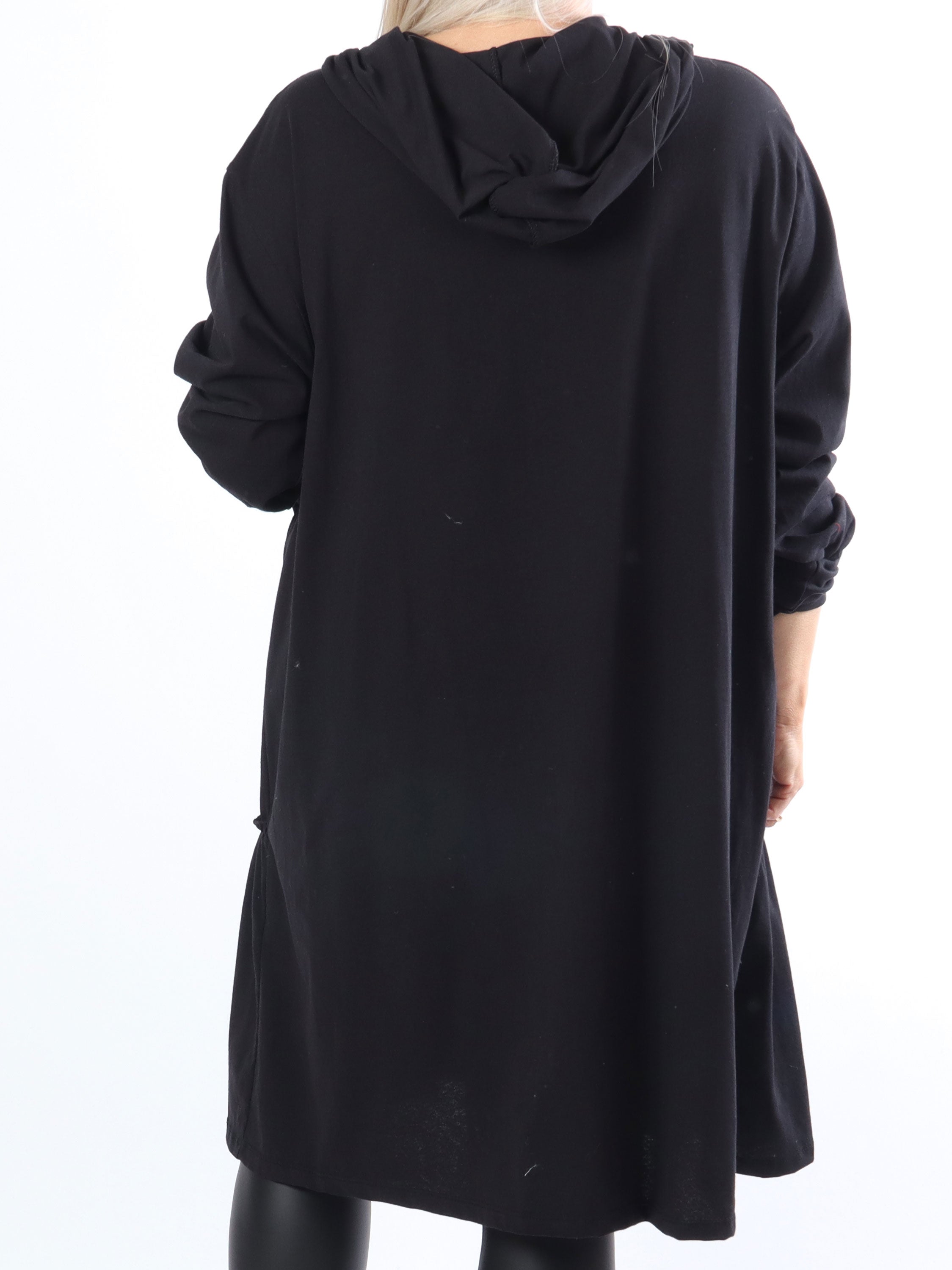 Adona - Plus size joggingklänning med dragkedja och huva - Beige