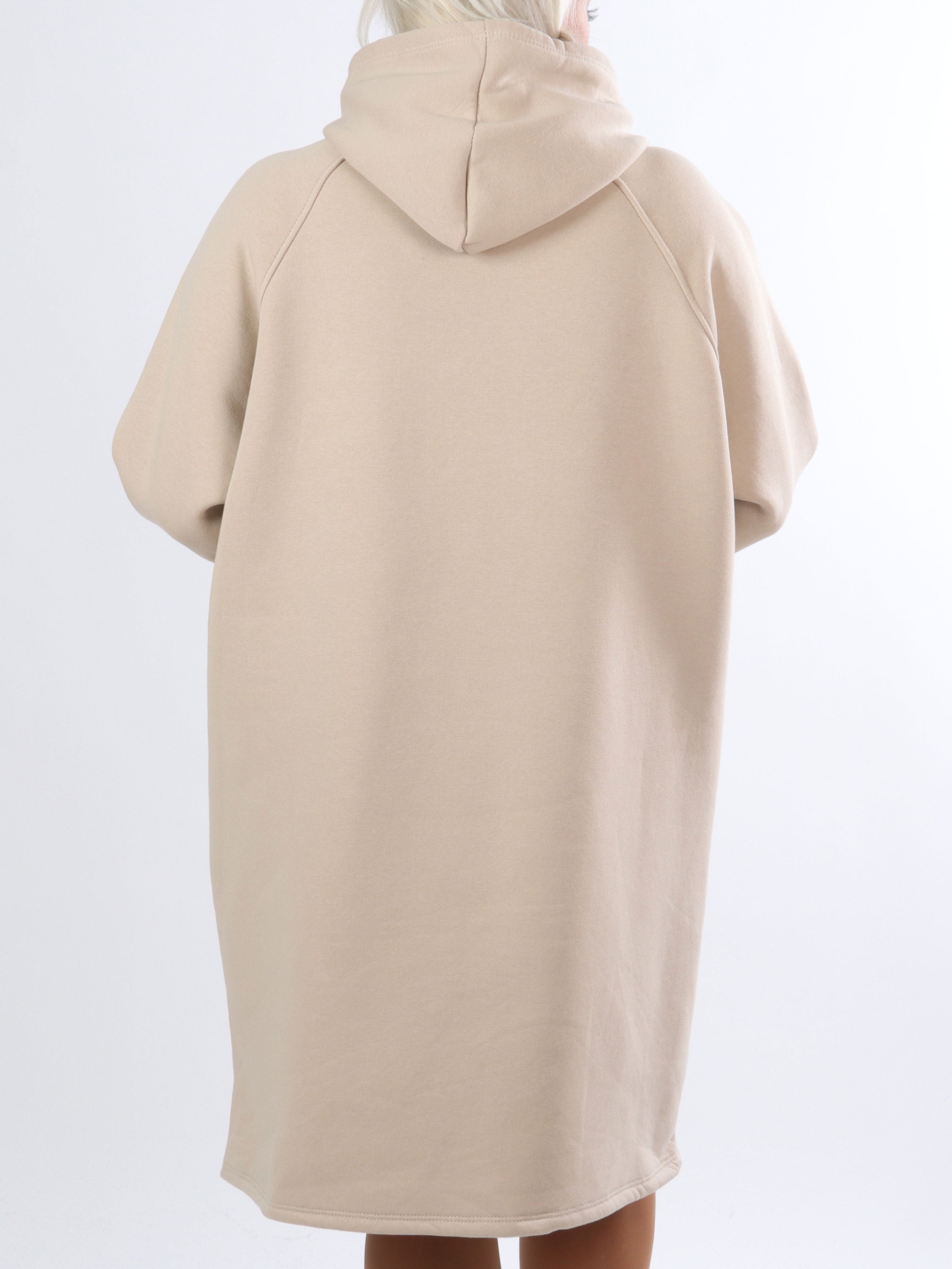 Adrianna - Plus size hoodie klänning med text framtill