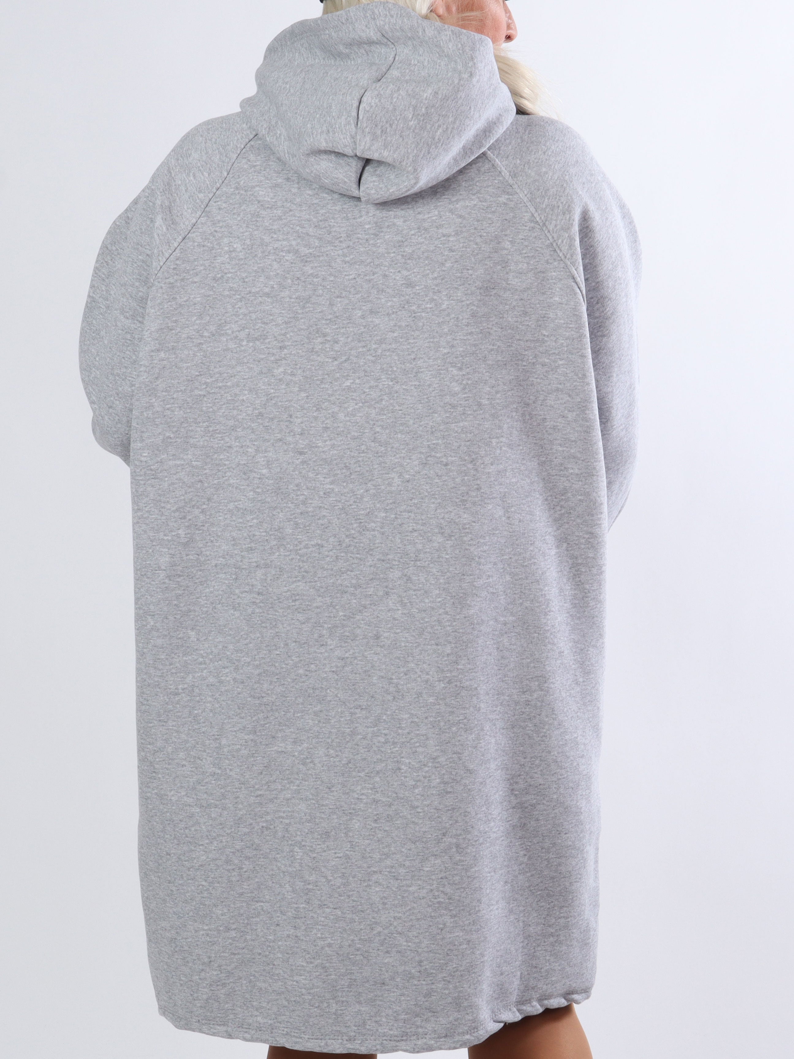 Adrianna - Plus size hoodie klänning med text framtill