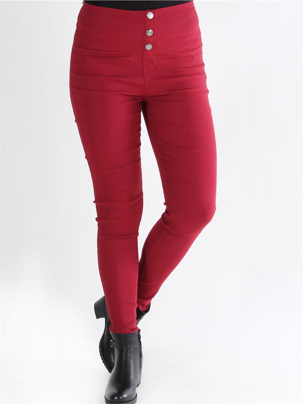 Aileen - Byxor med hög midja och knappar framtill