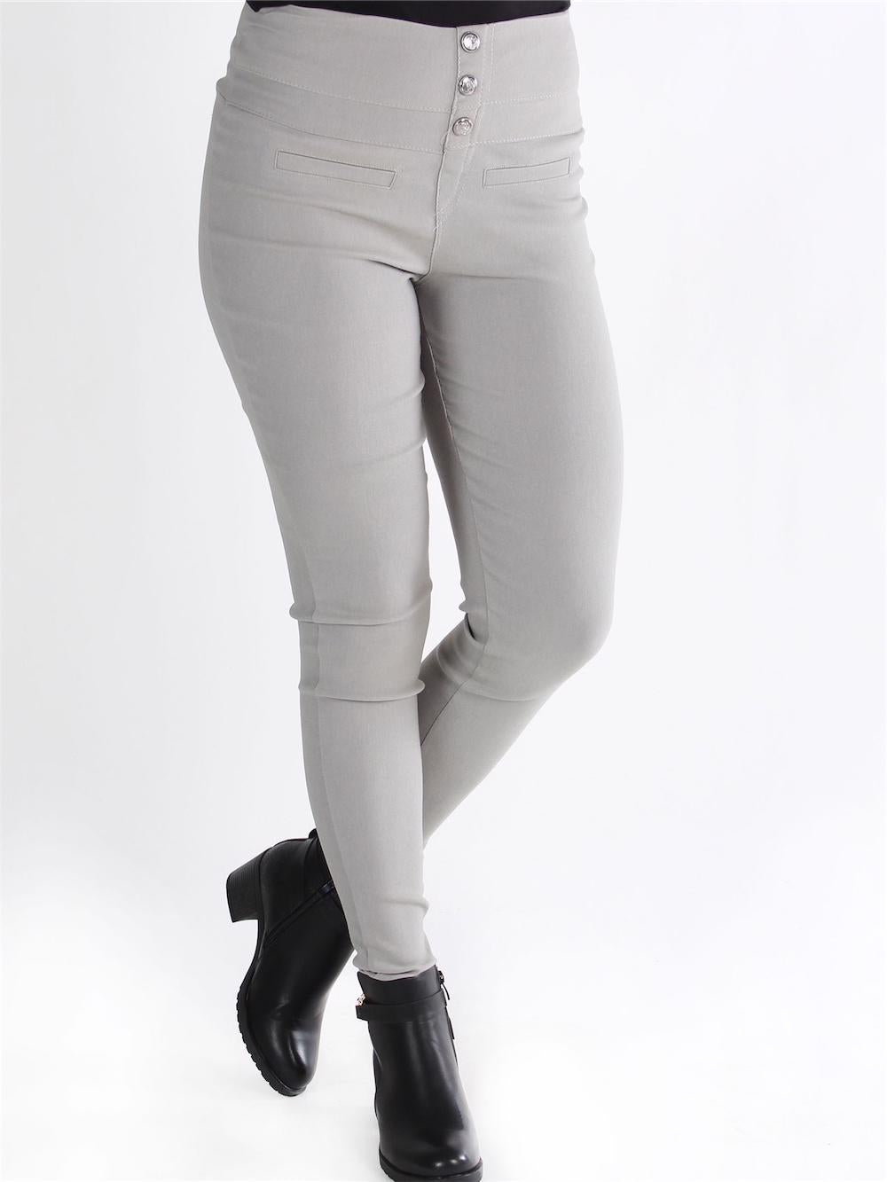 Aileen - Byxor med hög midja och knappar framtill