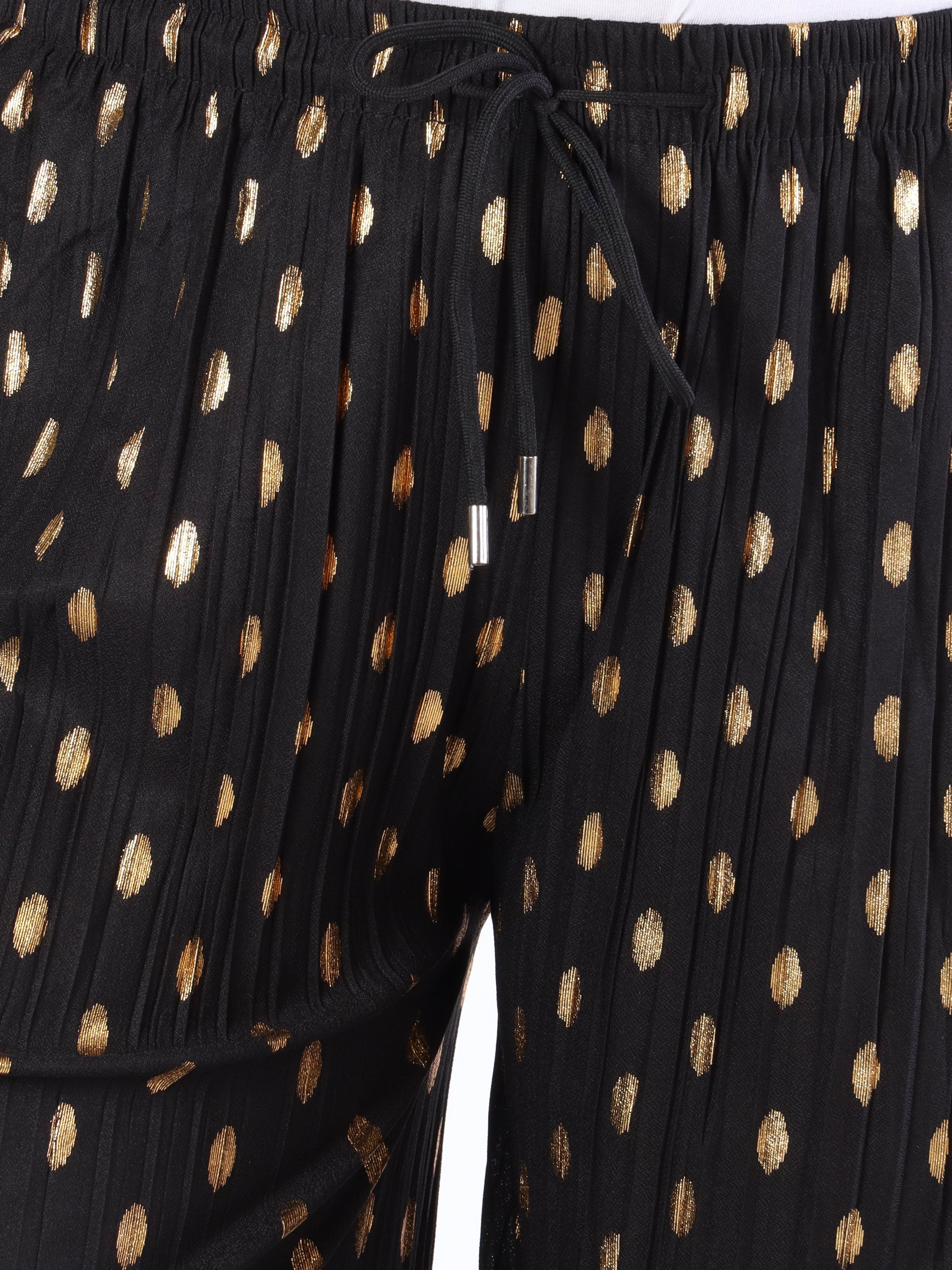 Aleta - Plisserade byxor med prickar