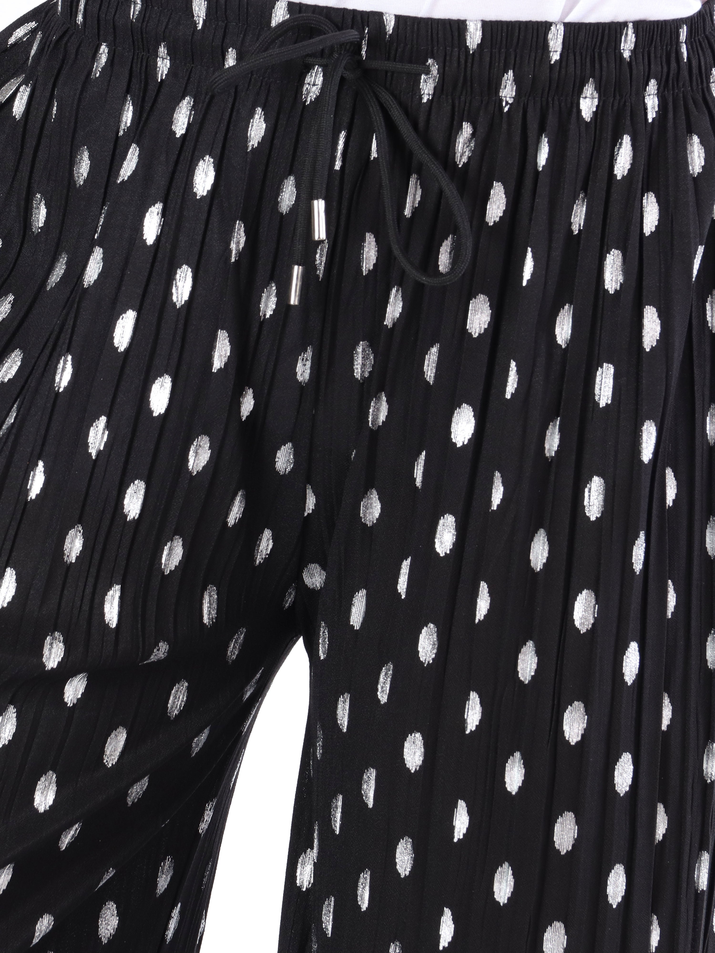 Aleta - Plisserade byxor med prickar