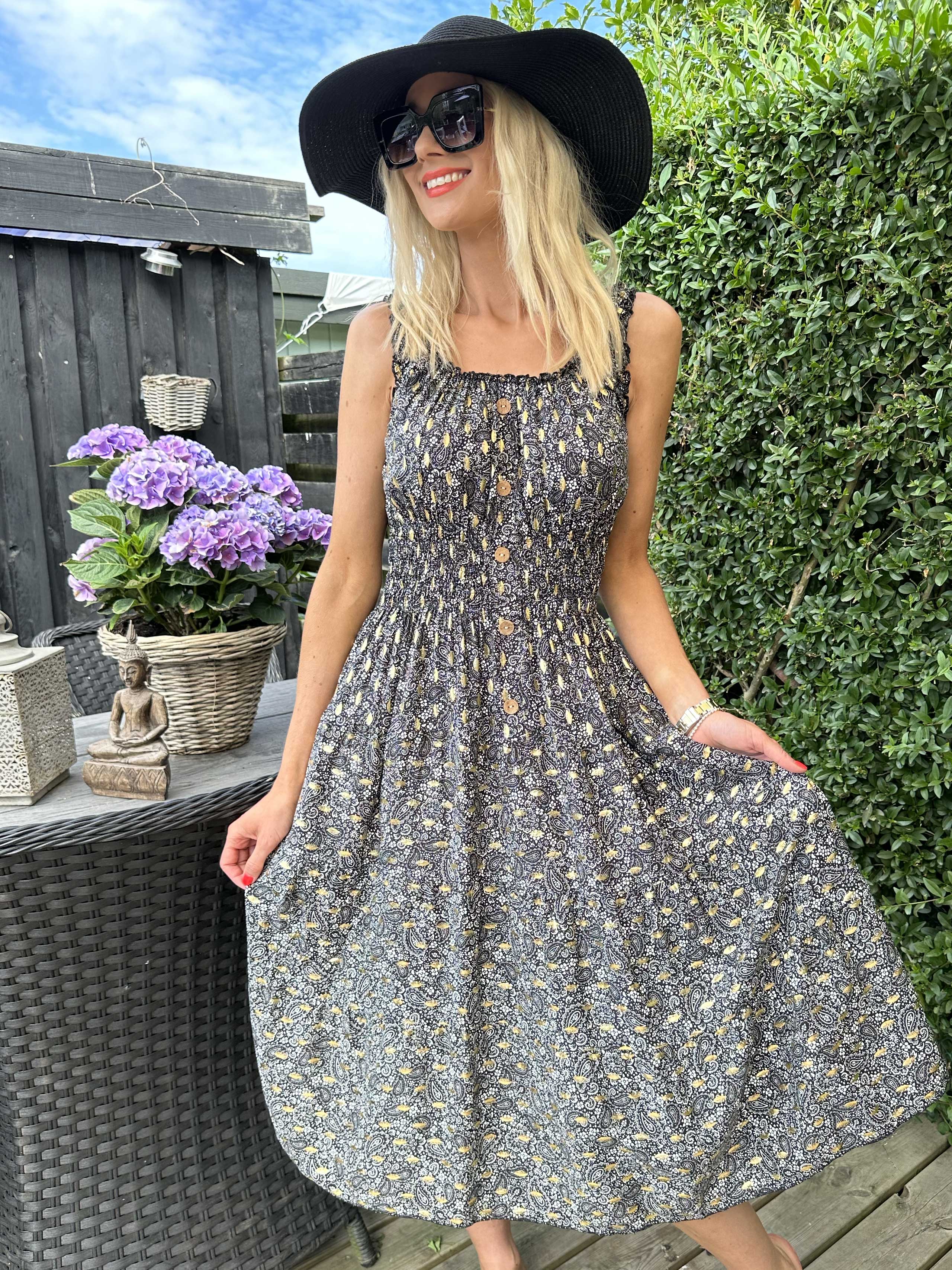 Alicia Paisley - Långklänning i viskos med paisleymönster