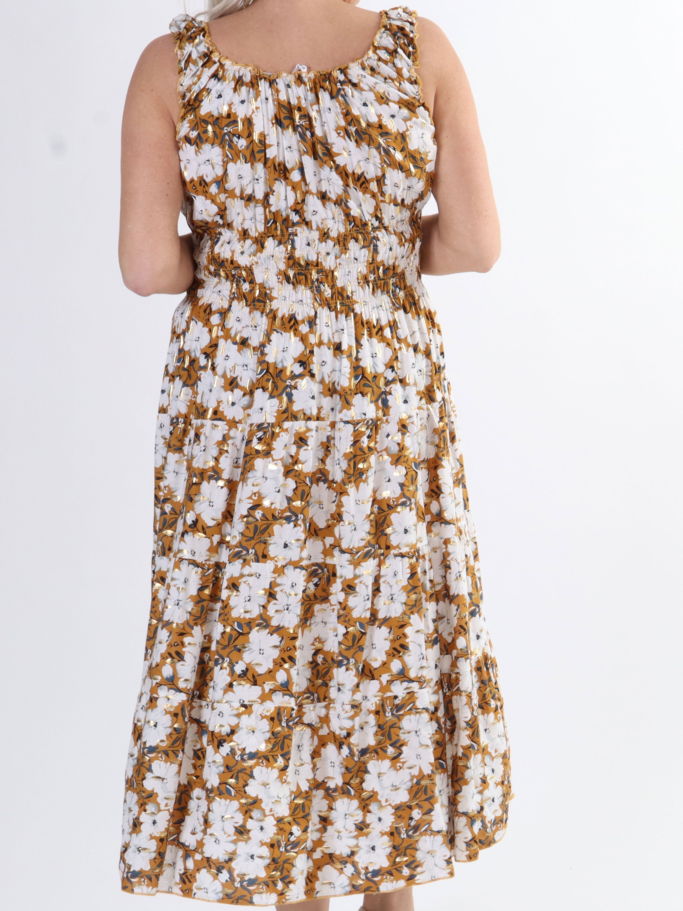 Alicia Summer Short - Söt bandklänning med sommarblommor