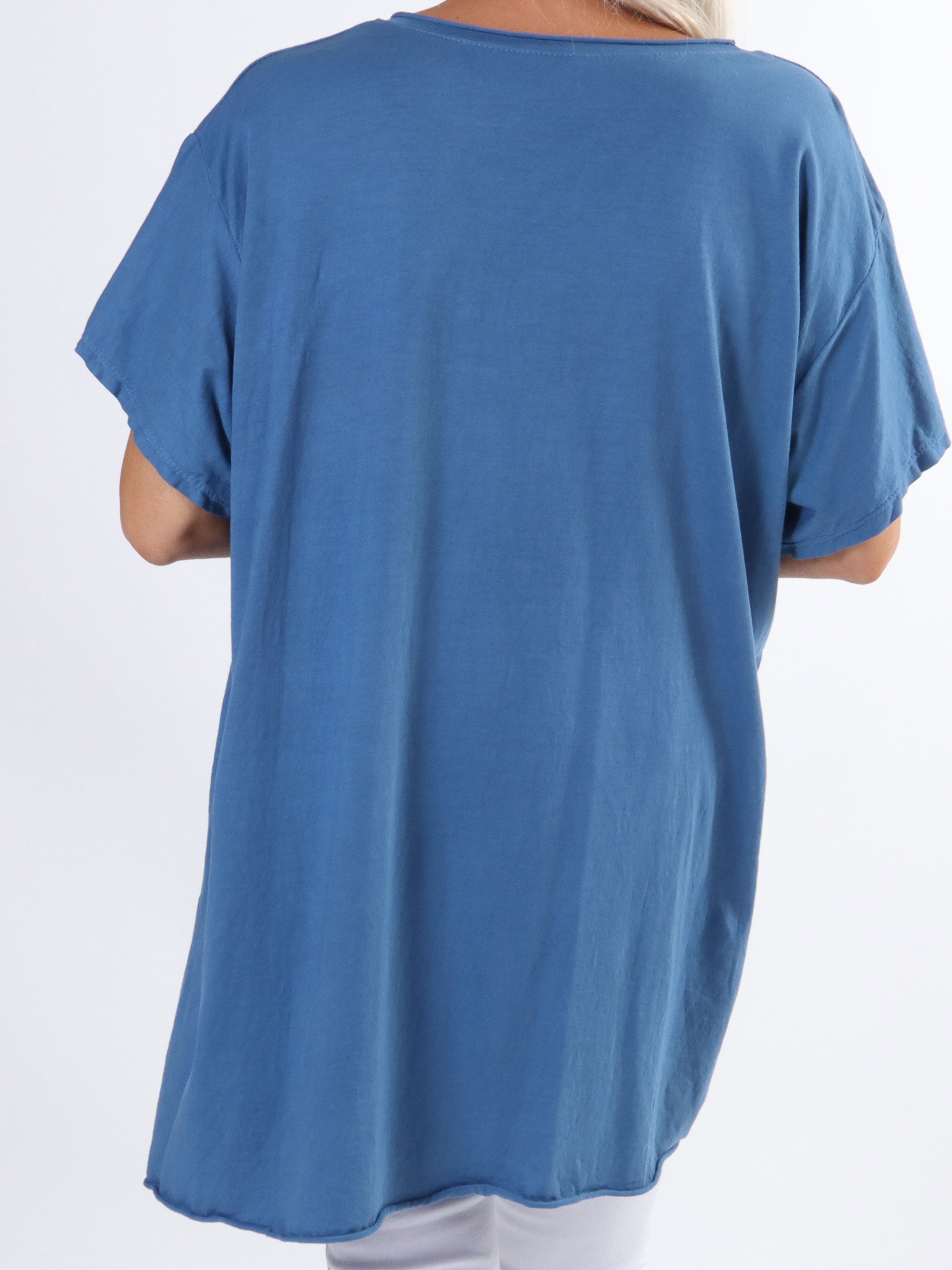 Alison - Bomulls t-shirt med v-ringning i plusstorlek