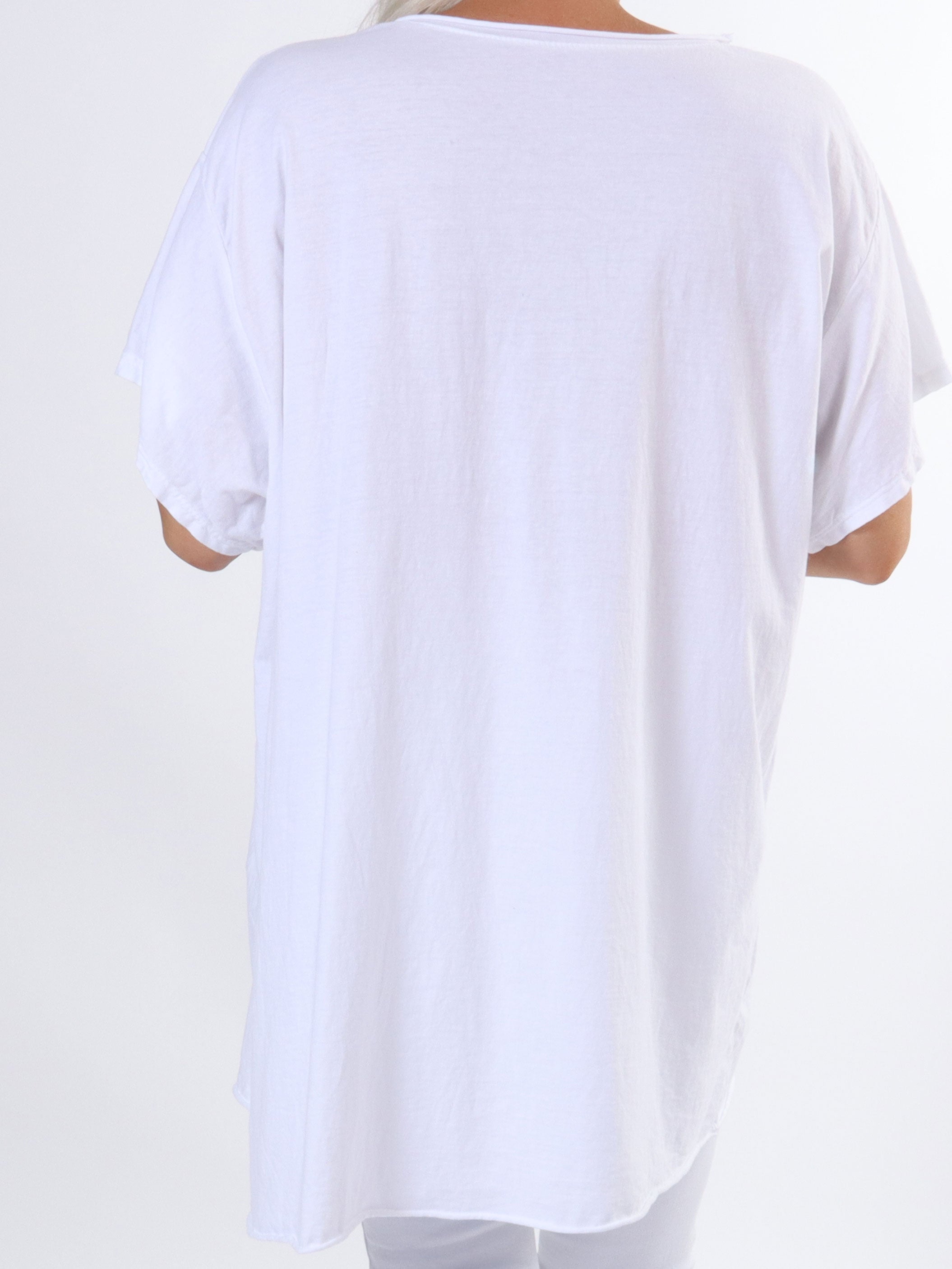 Alison - Bomulls t-shirt med v-ringning i plusstorlek