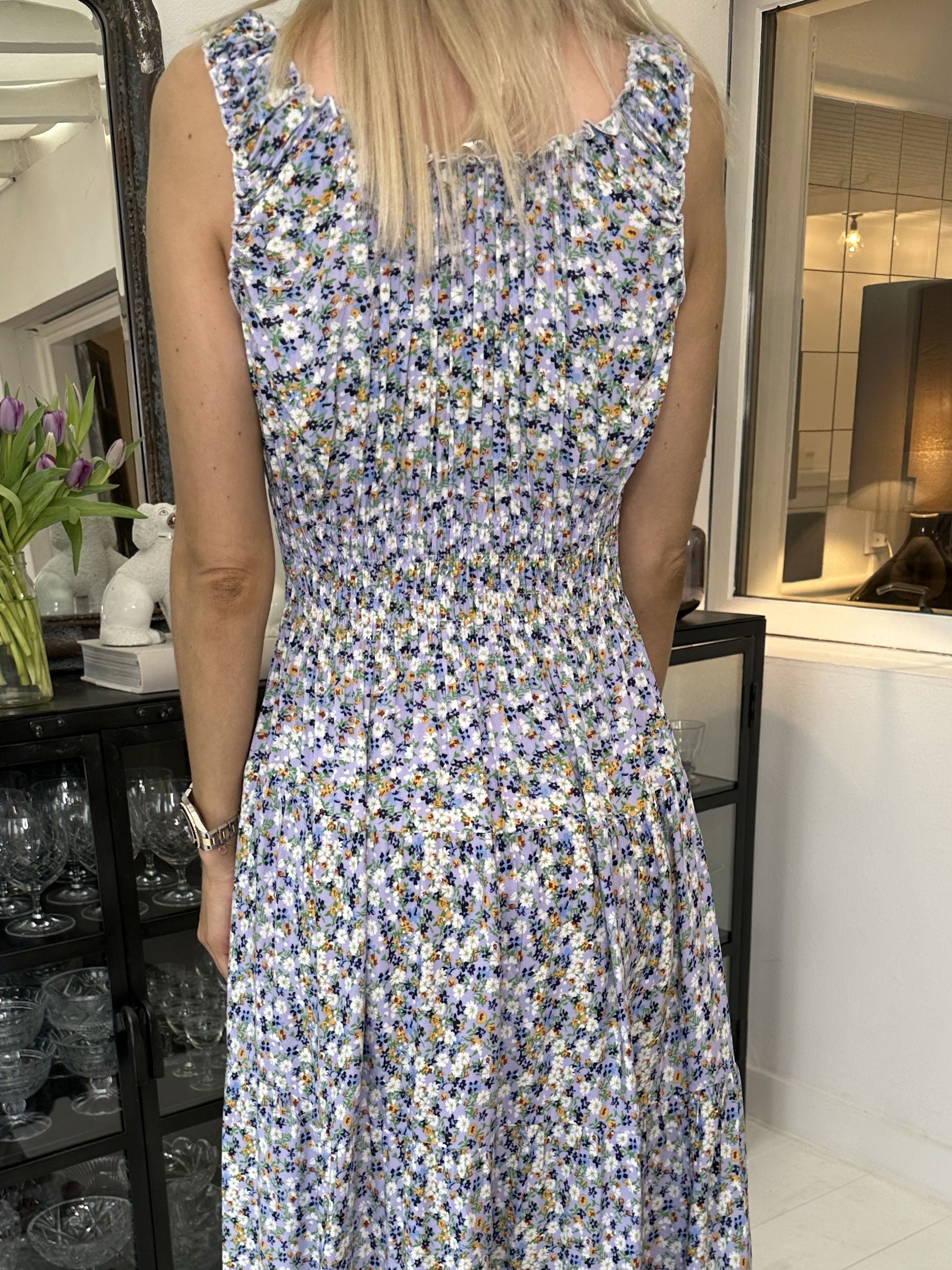 Alicia Flower - Lång bandklänning med litet blommönster