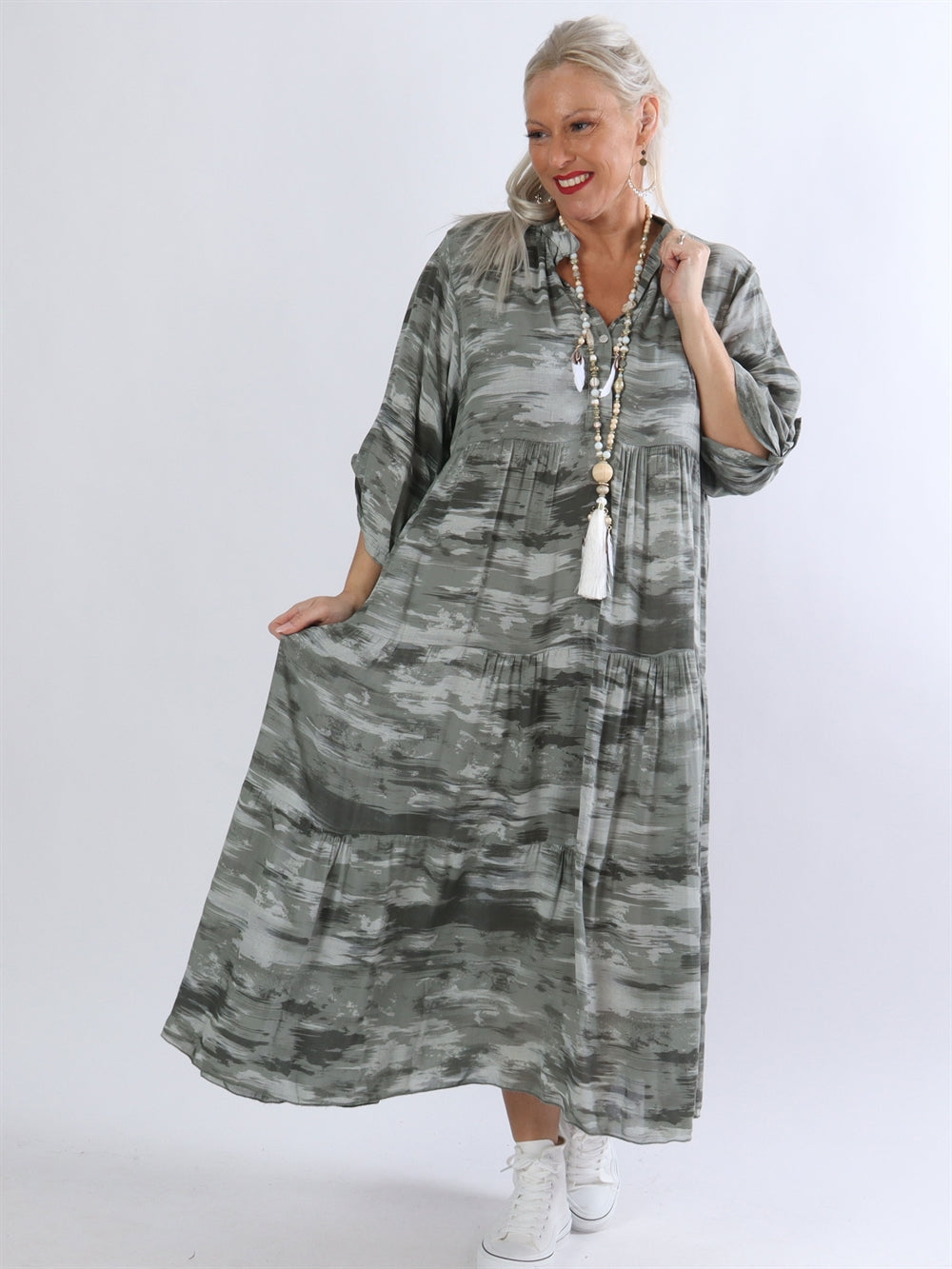 Amal mönster - Skjortklänning i färgade nyanser