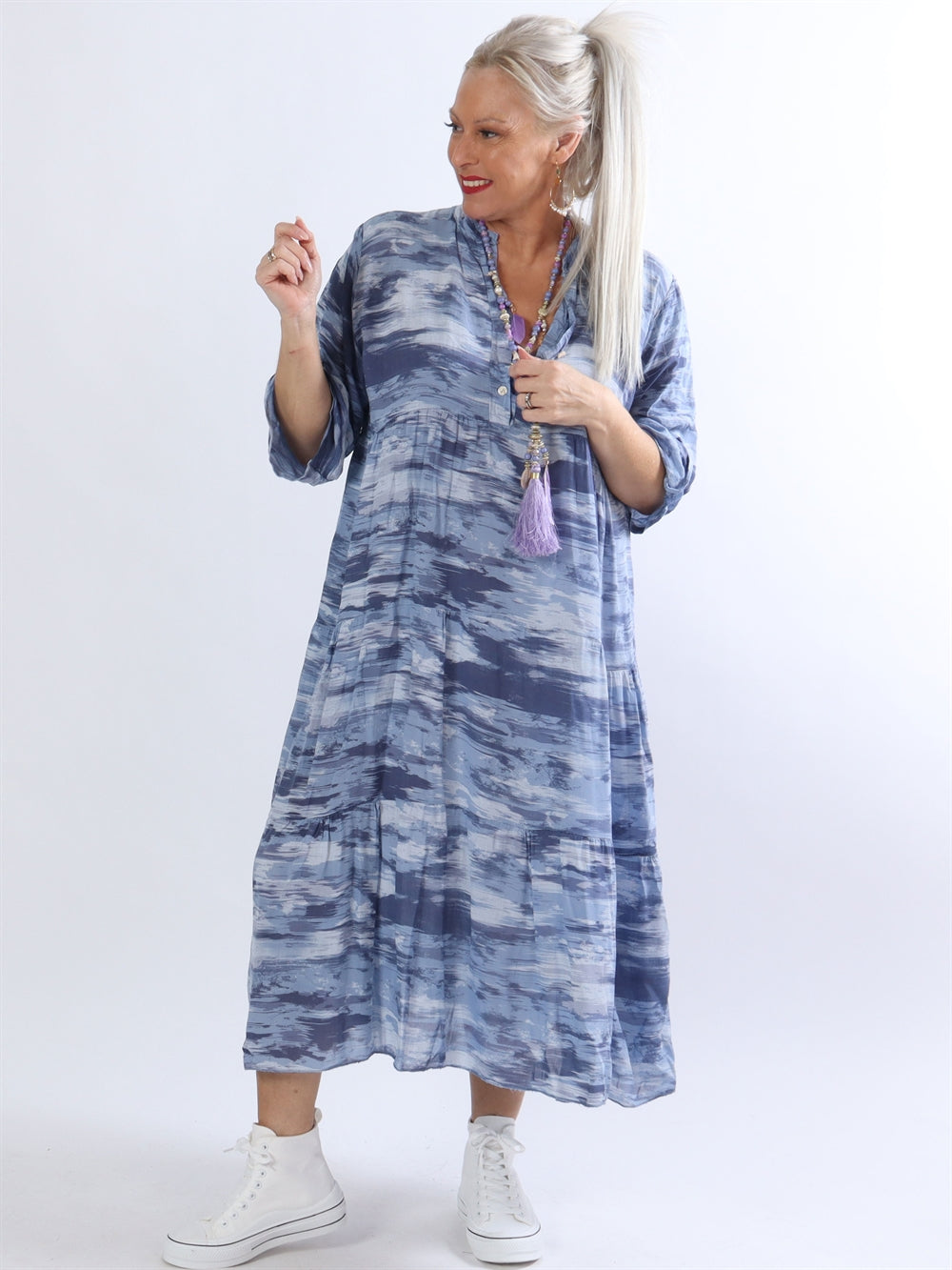 Amal mönster - Skjortklänning i färgade nyanser