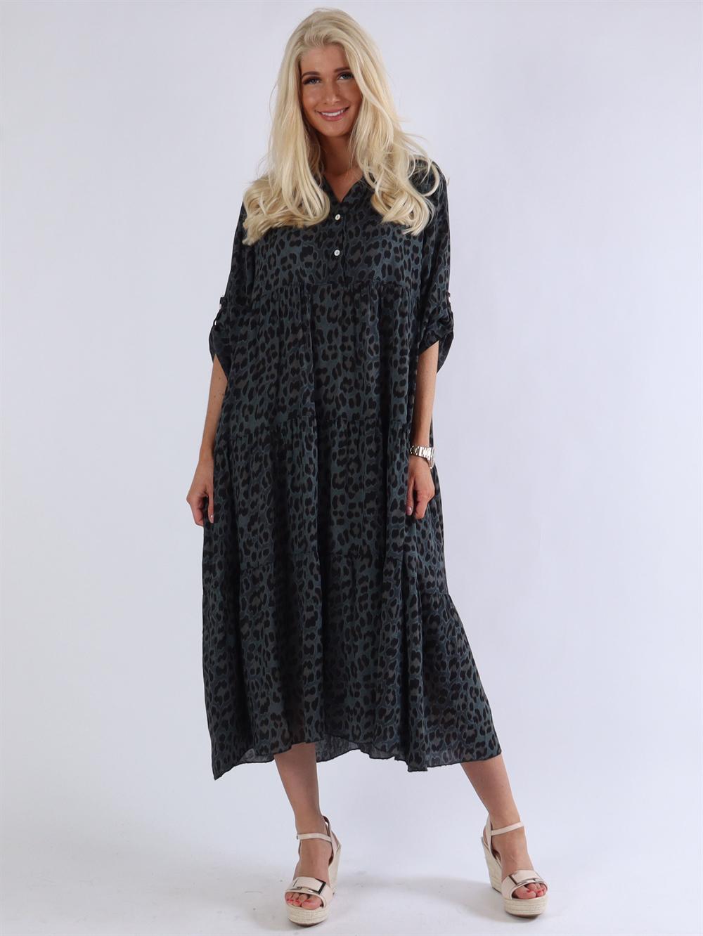 Amal leo - Skjortklänning med leopardmönster
