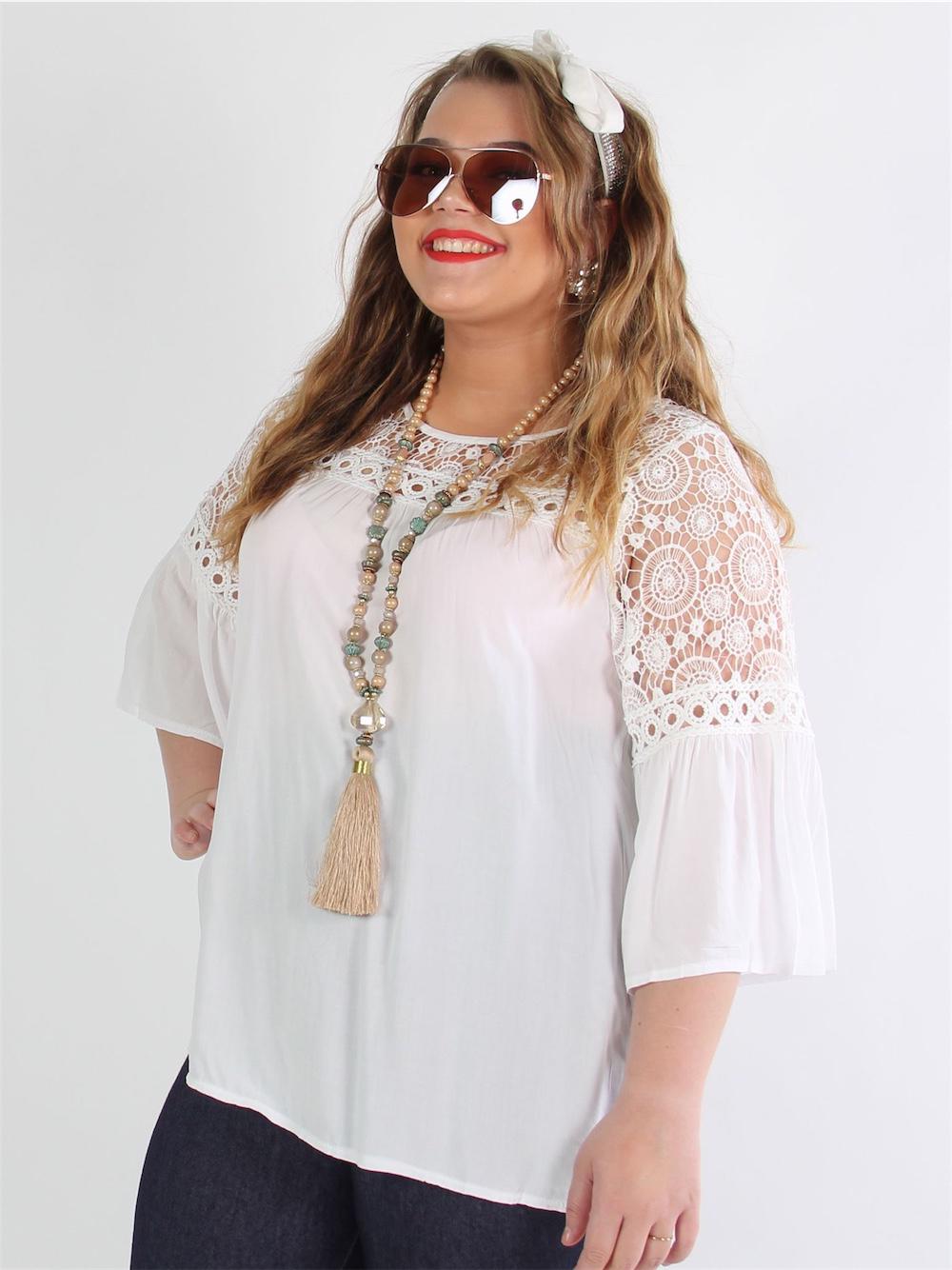 Amara - Tunika med söta virkade detaljer