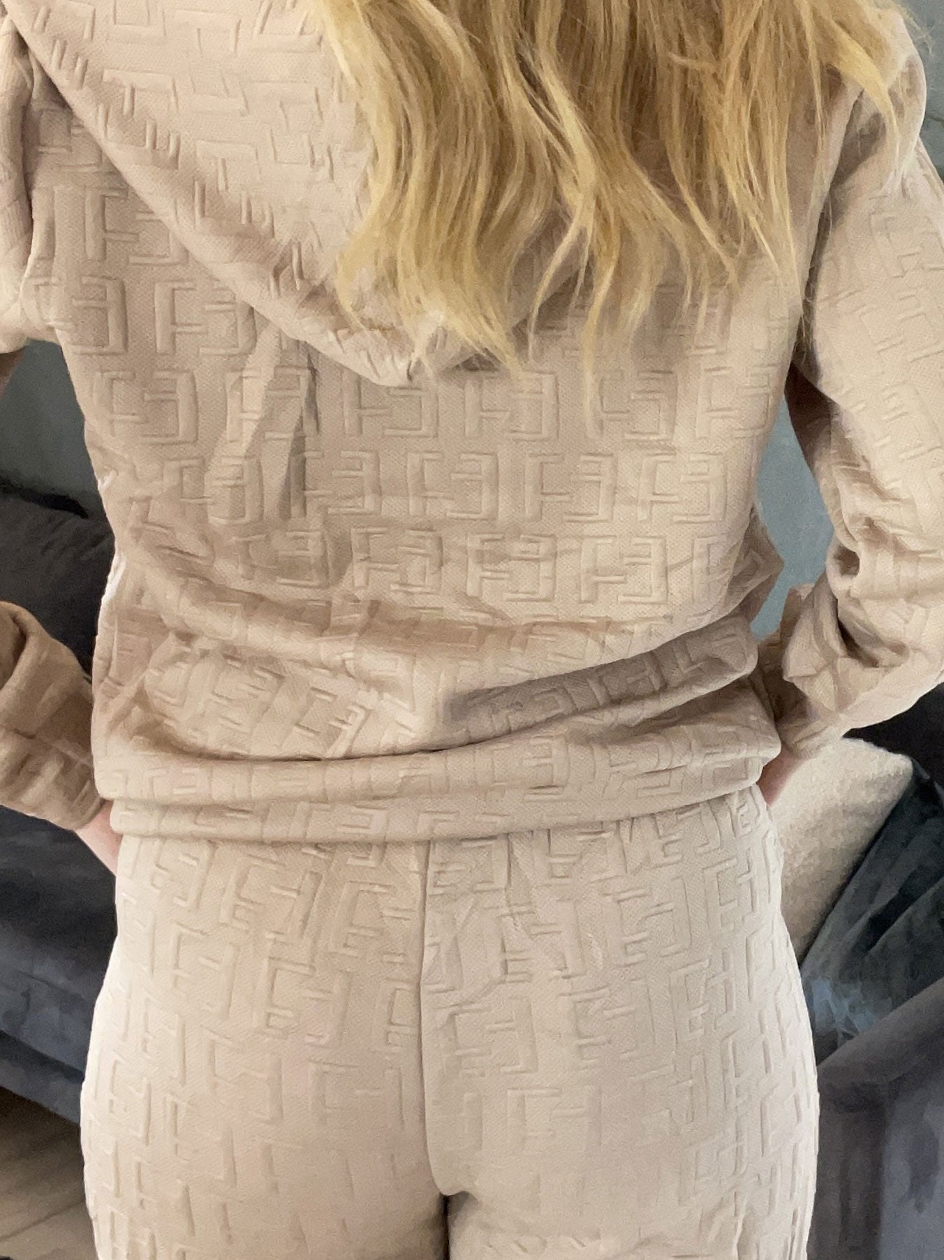 Amber - Enfärgat mönstrat jogging set i enfärgad färg - Red