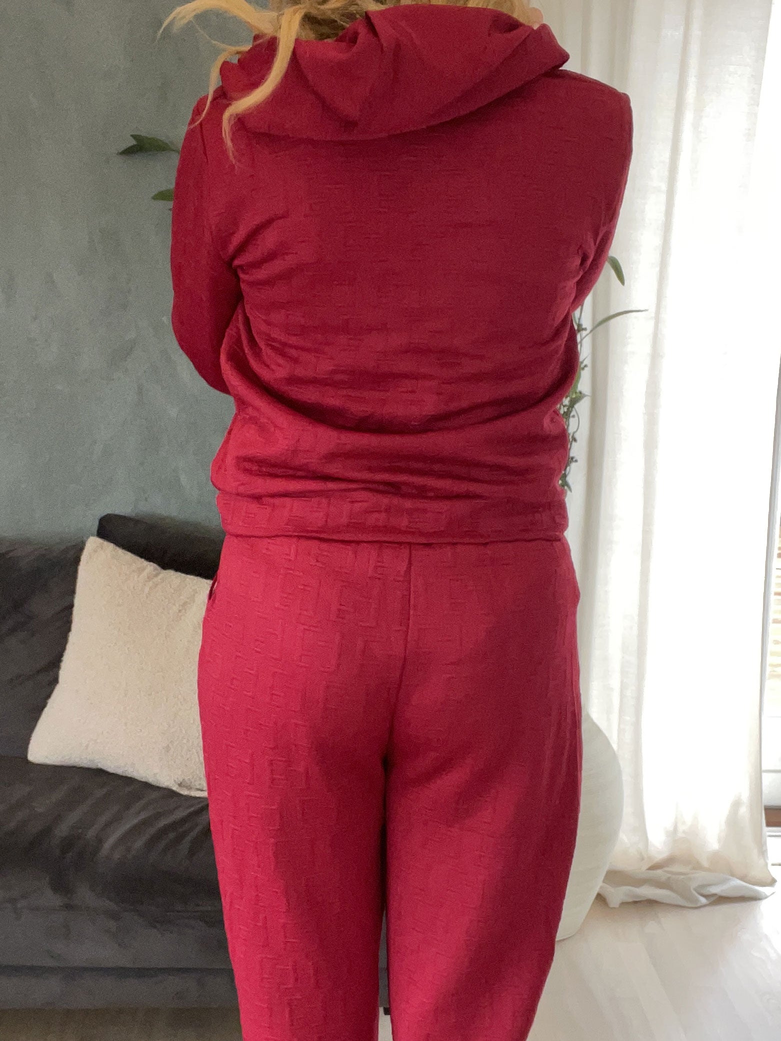 Amber - Enfärgat mönstrat jogging set i enfärgad färg