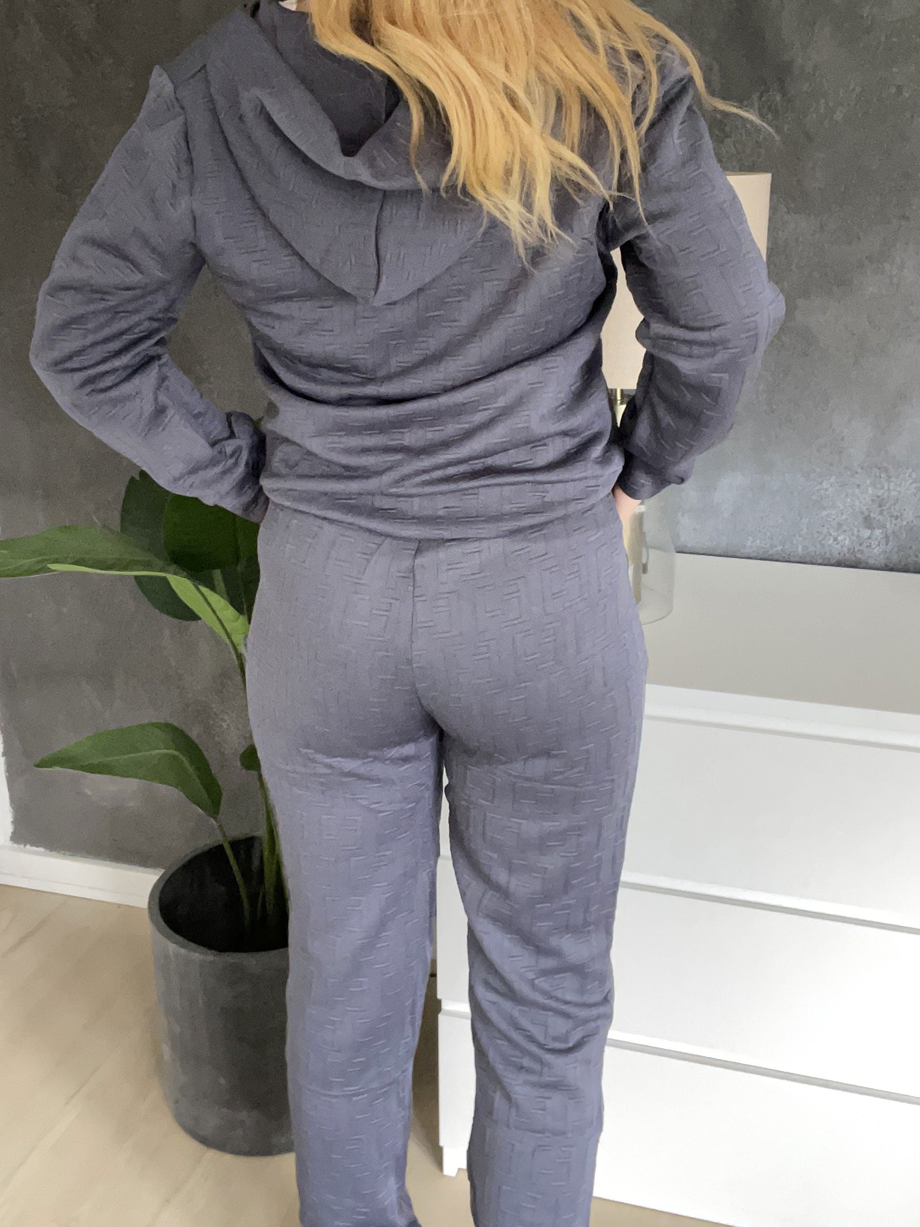 Amber - Enfärgat mönstrat jogging set i enfärgad färg - Green