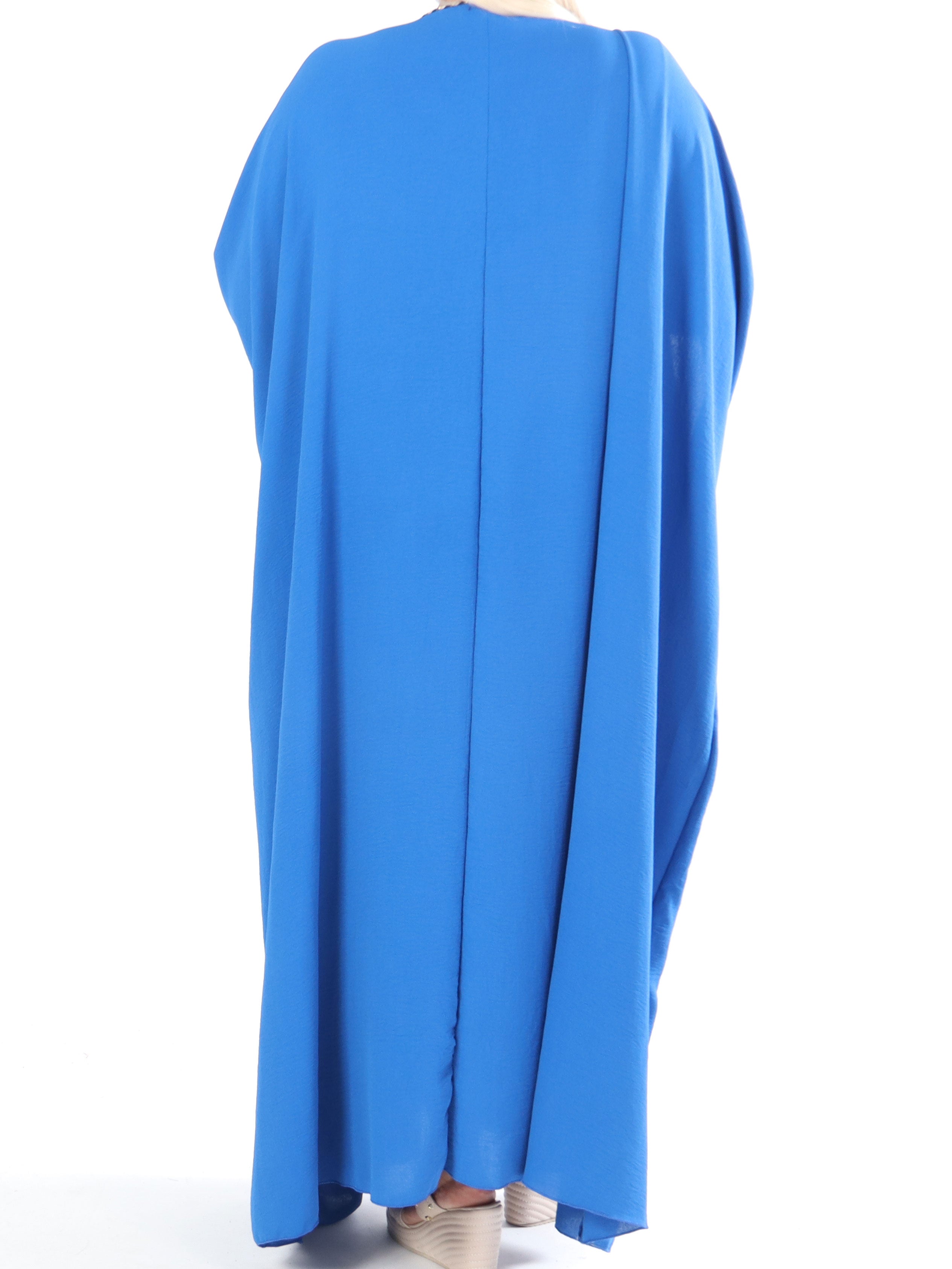 Nynne Plain - Lång slät plus size klänning med flätade snören