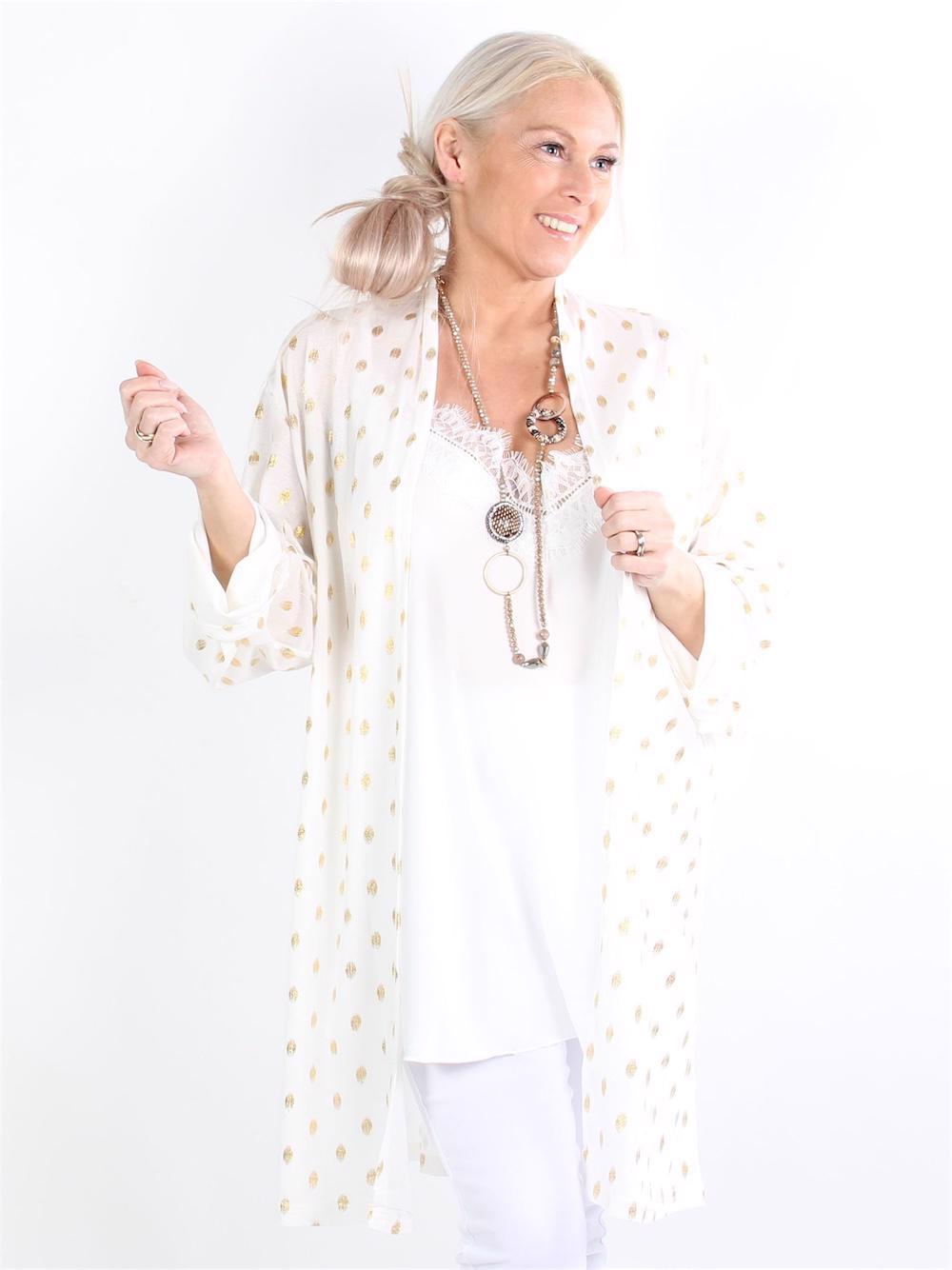 Amora - Tunn kofta med gulddetaljer