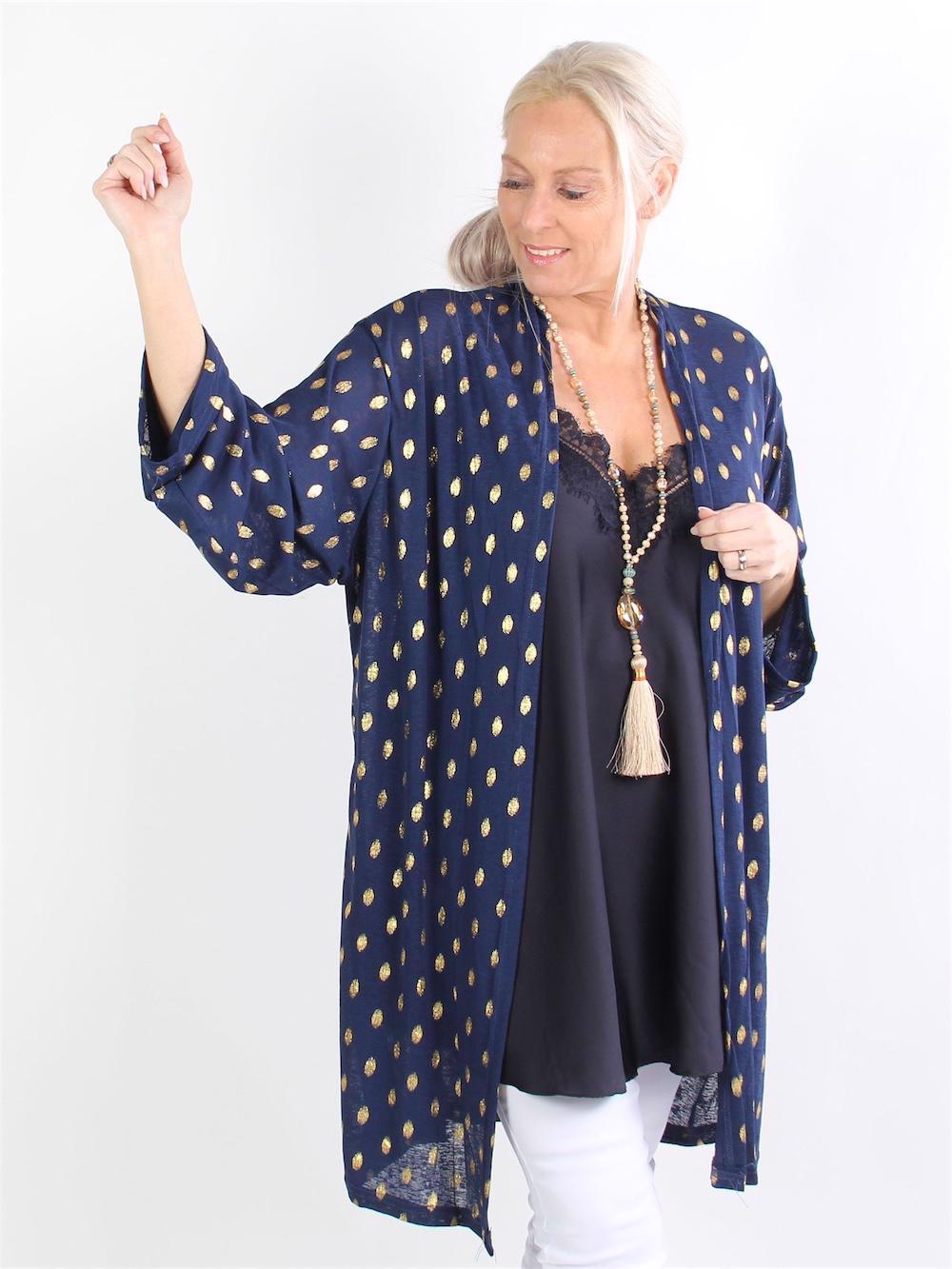 Amora - Tunn kofta med gulddetaljer