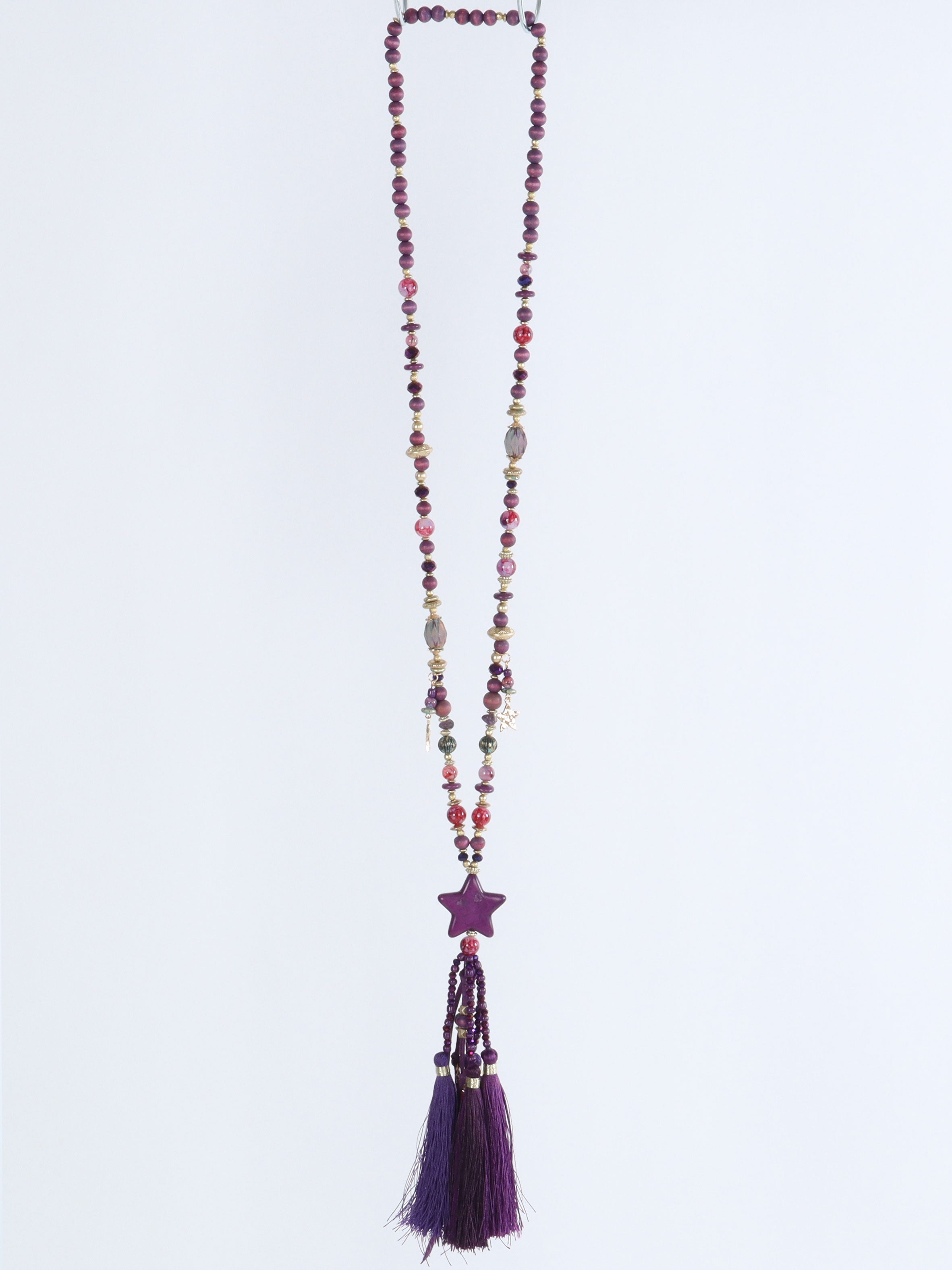 Amore - Lila pärlhalsband med stjärna