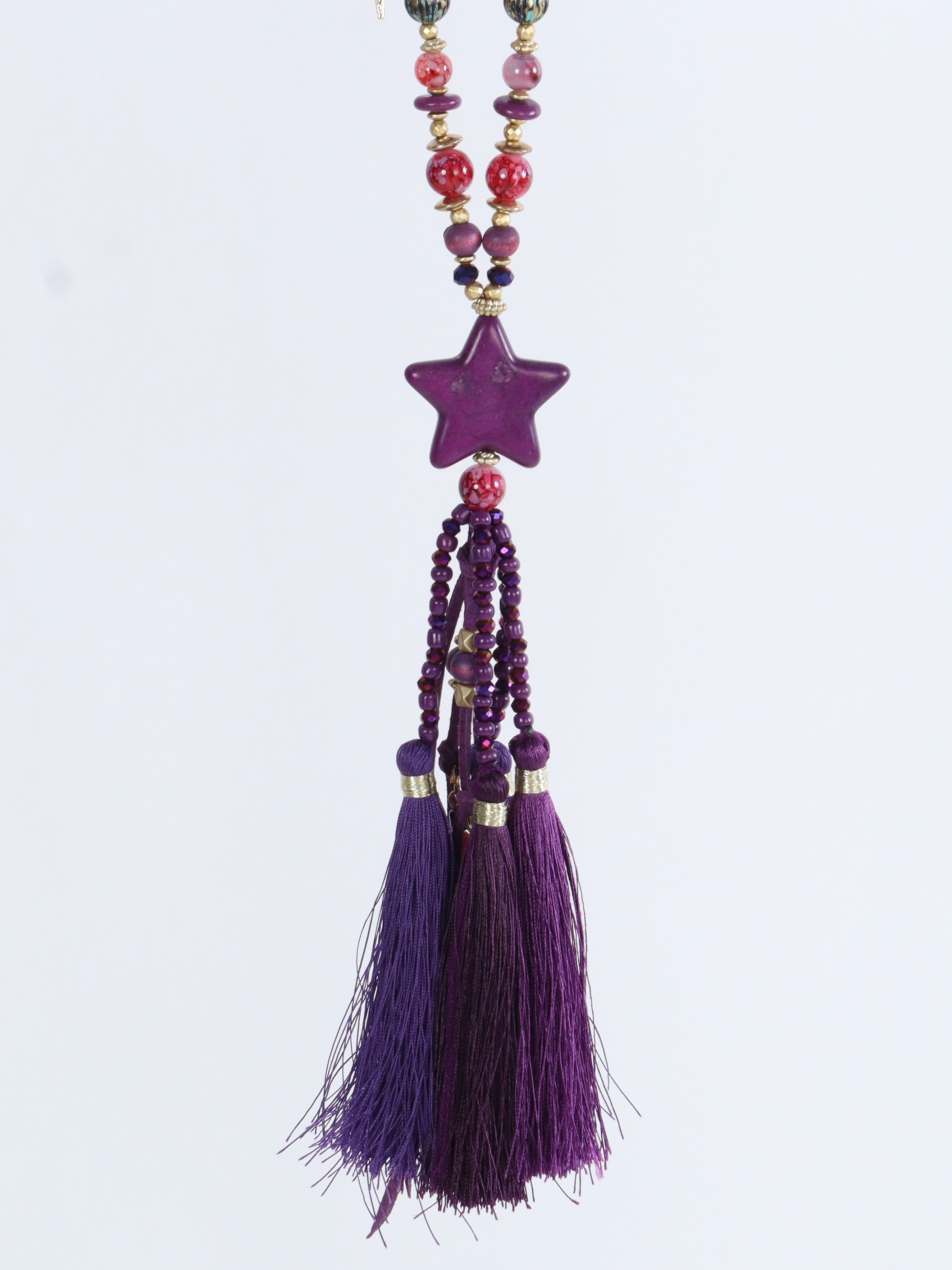 Amore - Lila pärlhalsband med stjärna