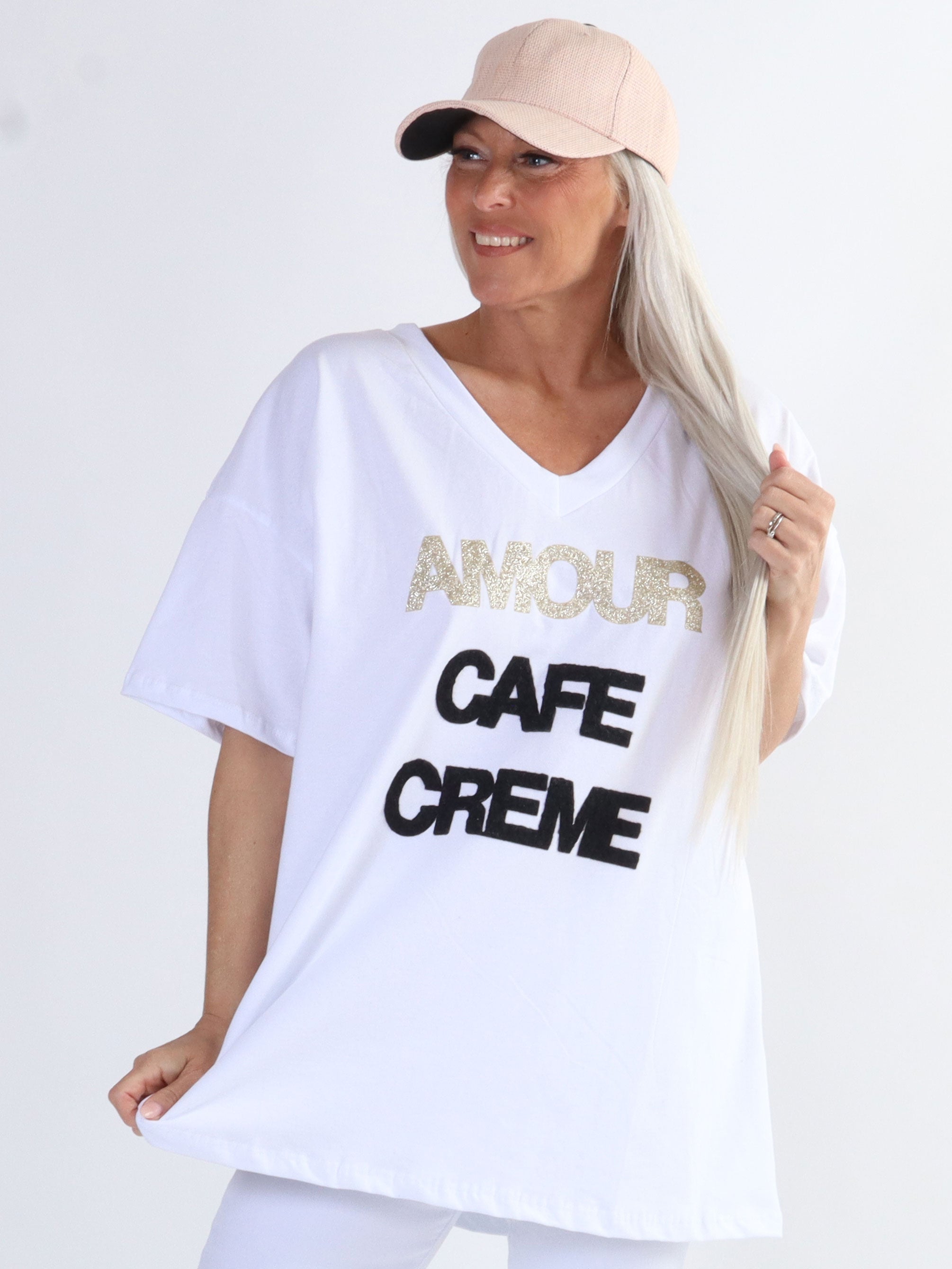 Amour - Cool plus size t-shirt med skrift