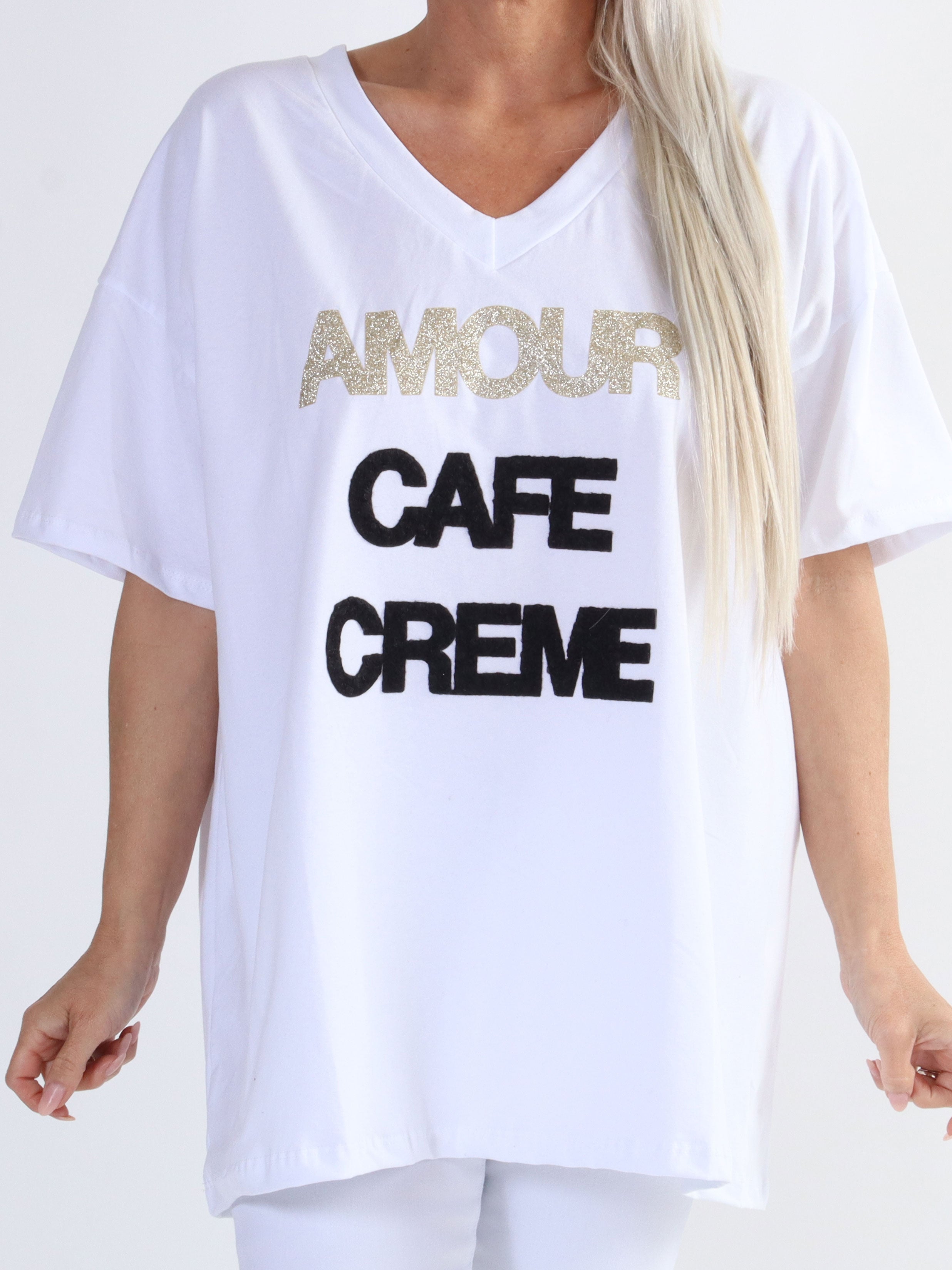 Amour - Cool plus size t-shirt med skrift