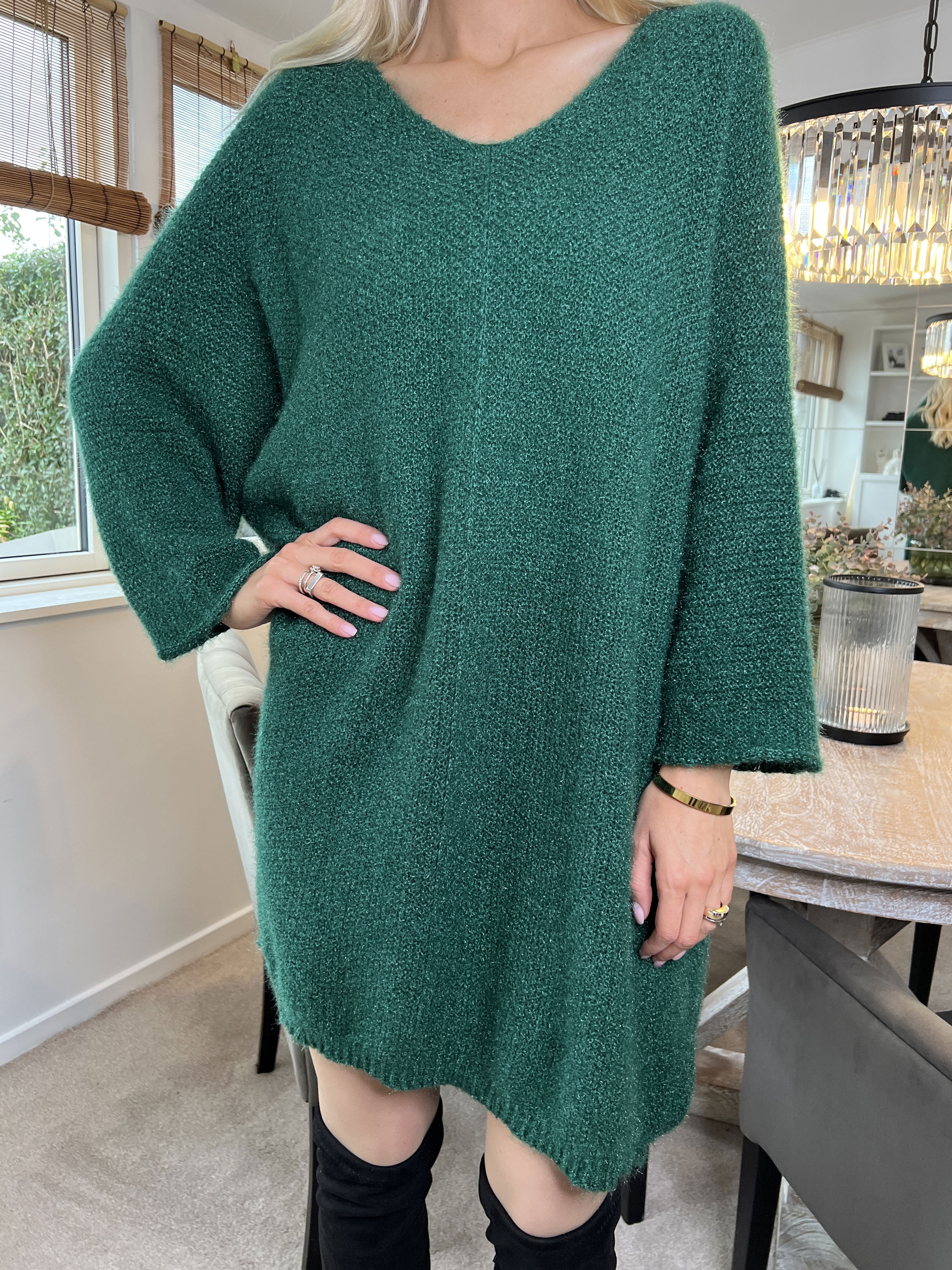 Andria - Mjuk oversize stickad klänning