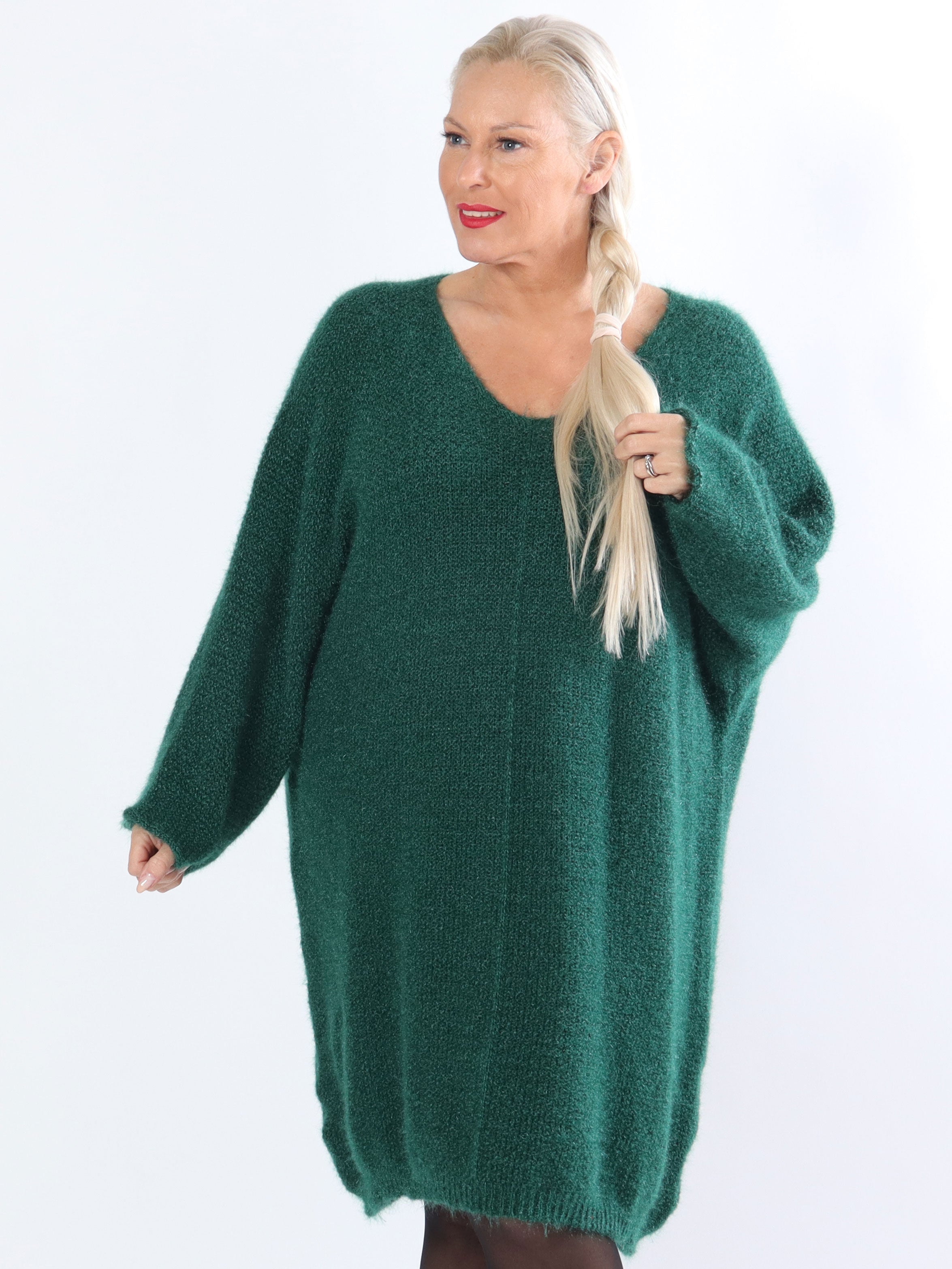 Andria - Mjuk plussize stickad klänning