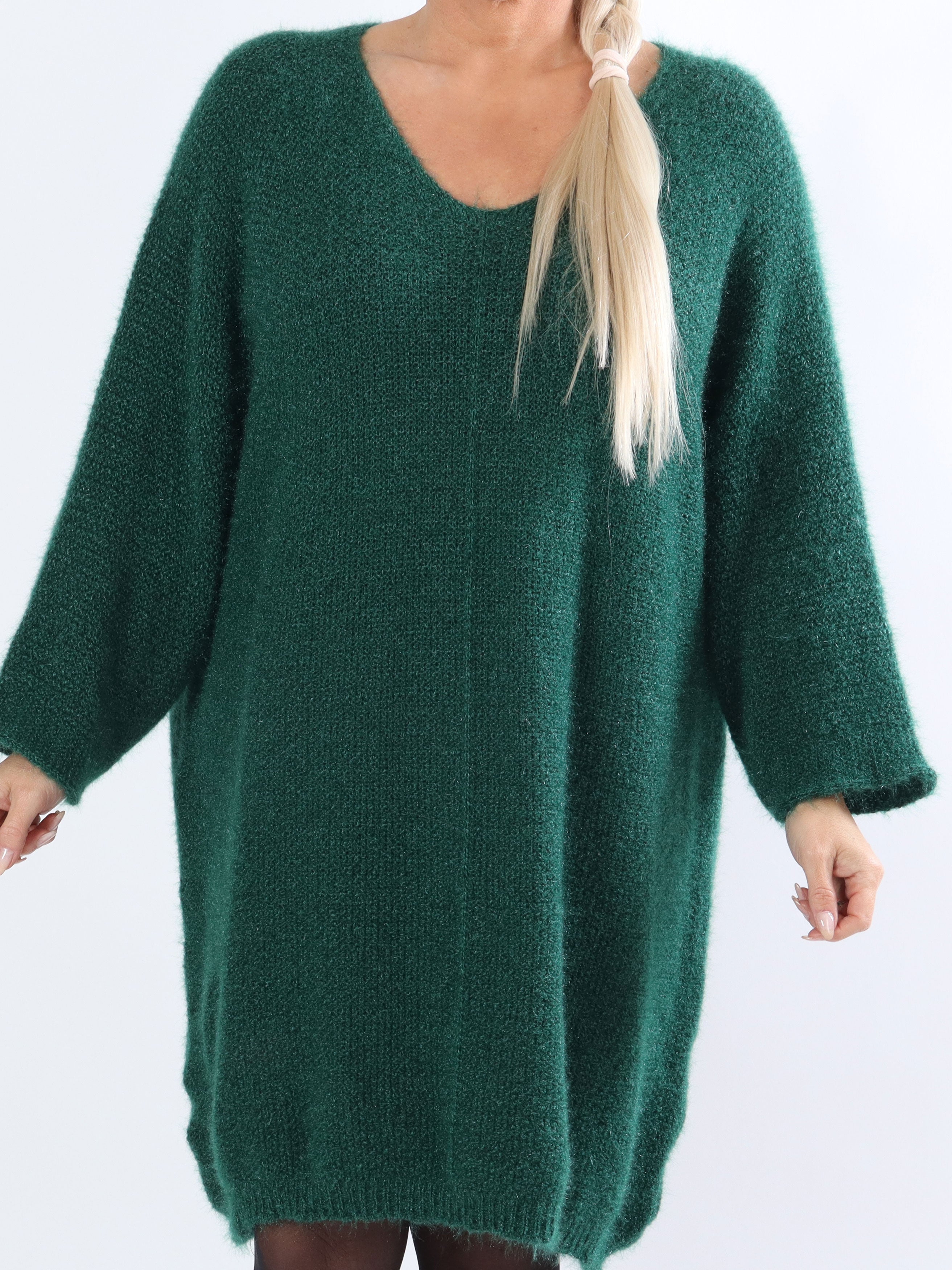 Andria - Mjuk plussize stickad klänning