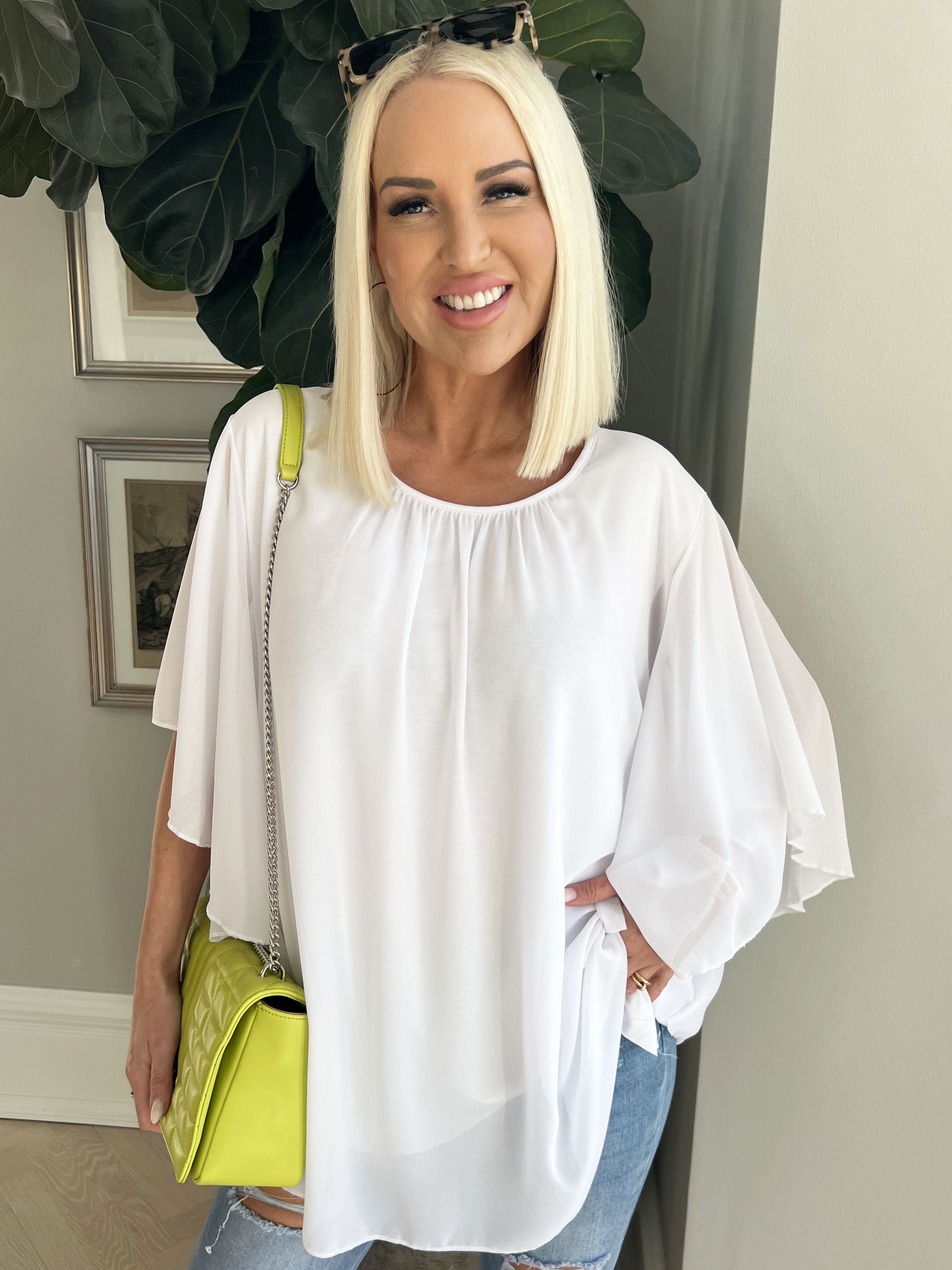 Annis - Söt tunika i lös passform i chiffong