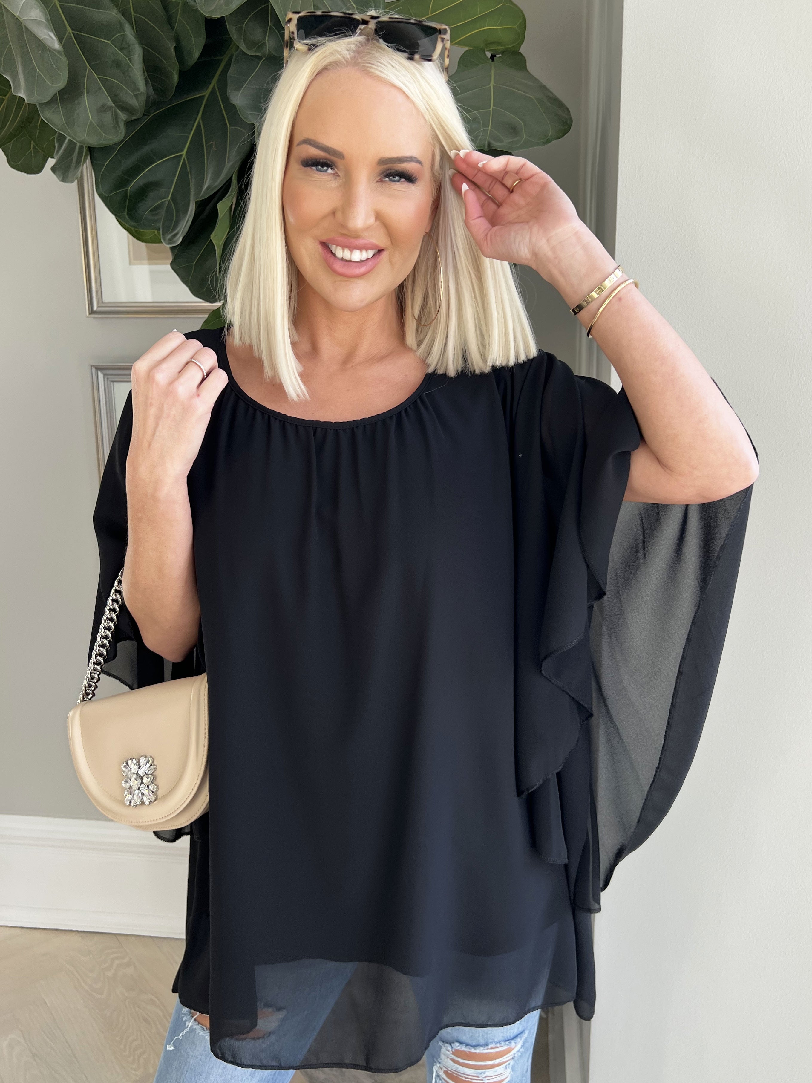 Annis - Söt tunika i lös passform i chiffong